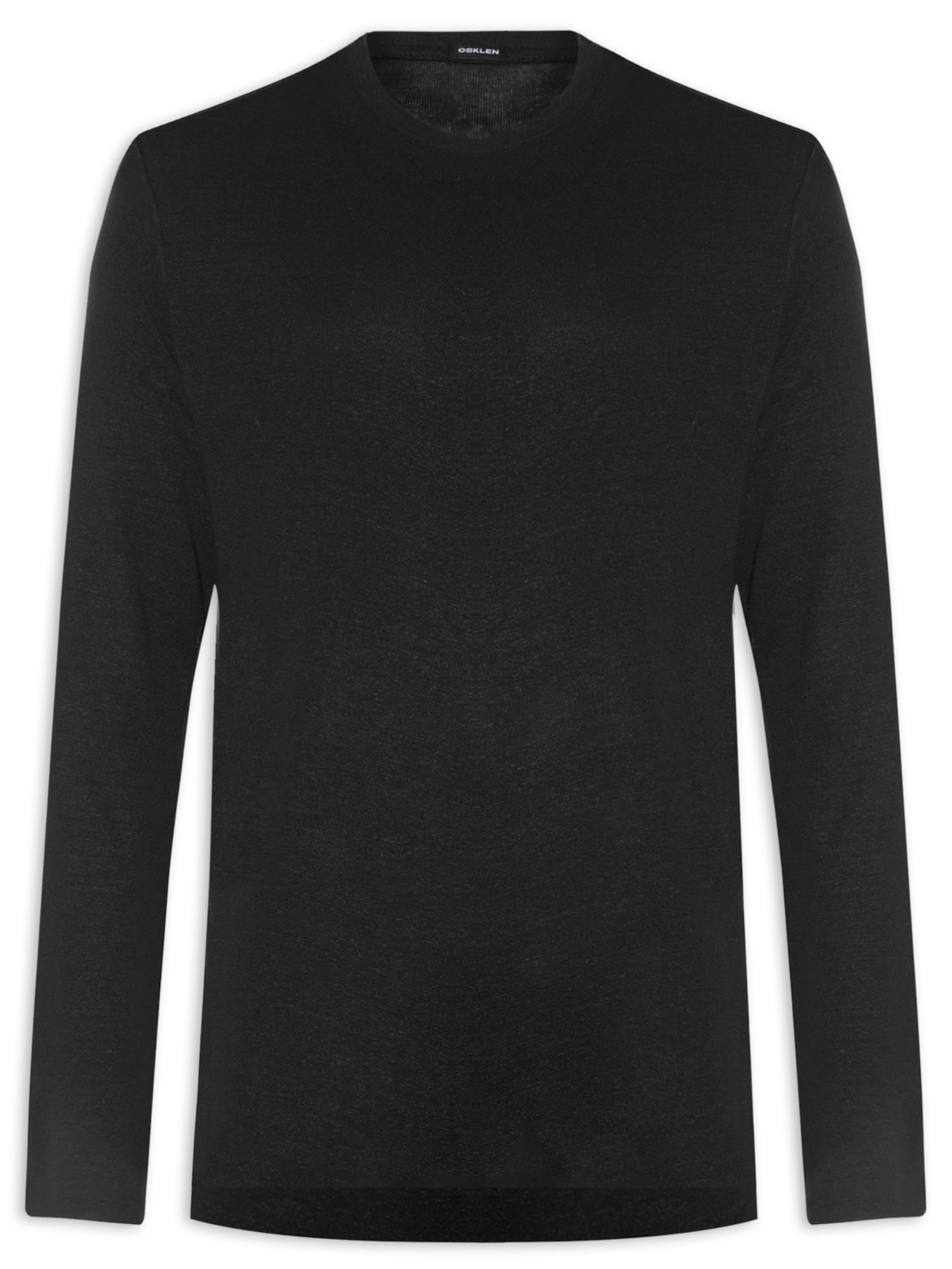 Camiseta Masculina Linen Manga Longa - Preto