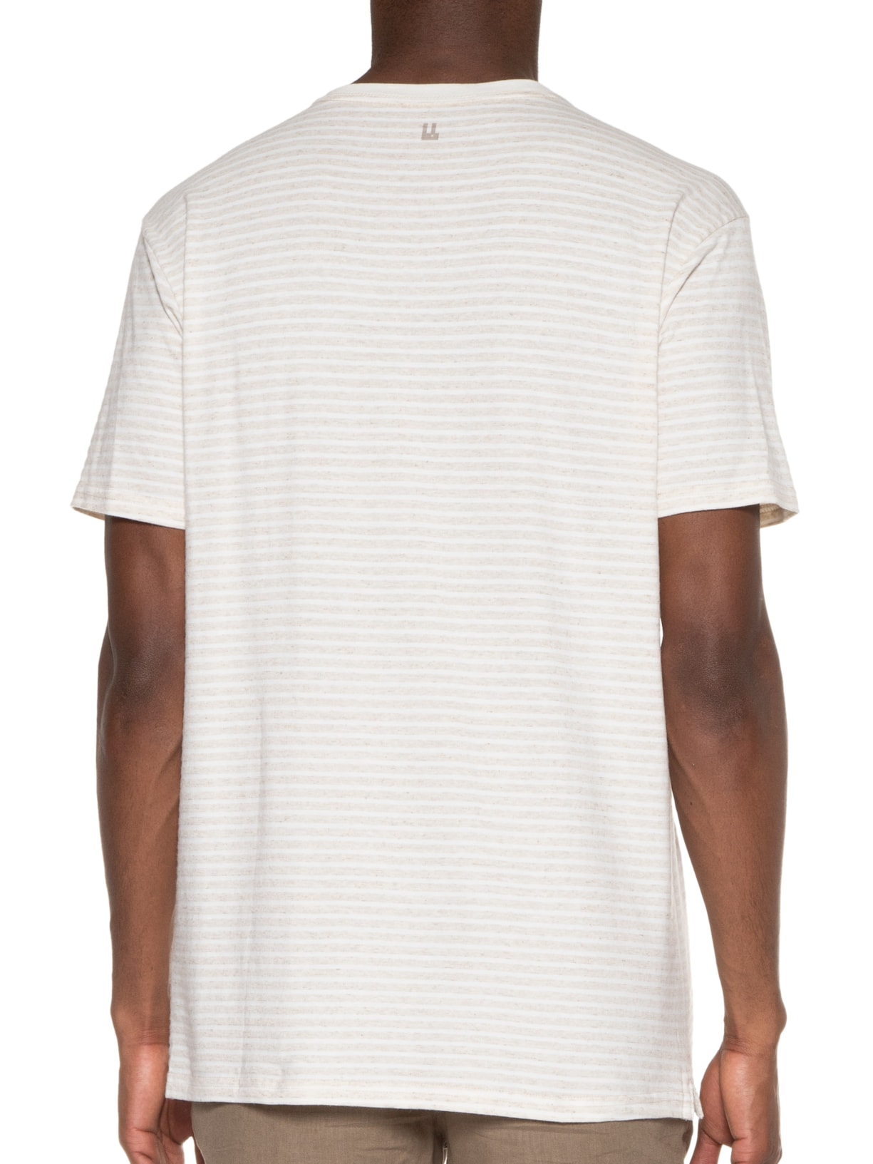 Camiseta Masculina Linen Stripes Bege Foxton