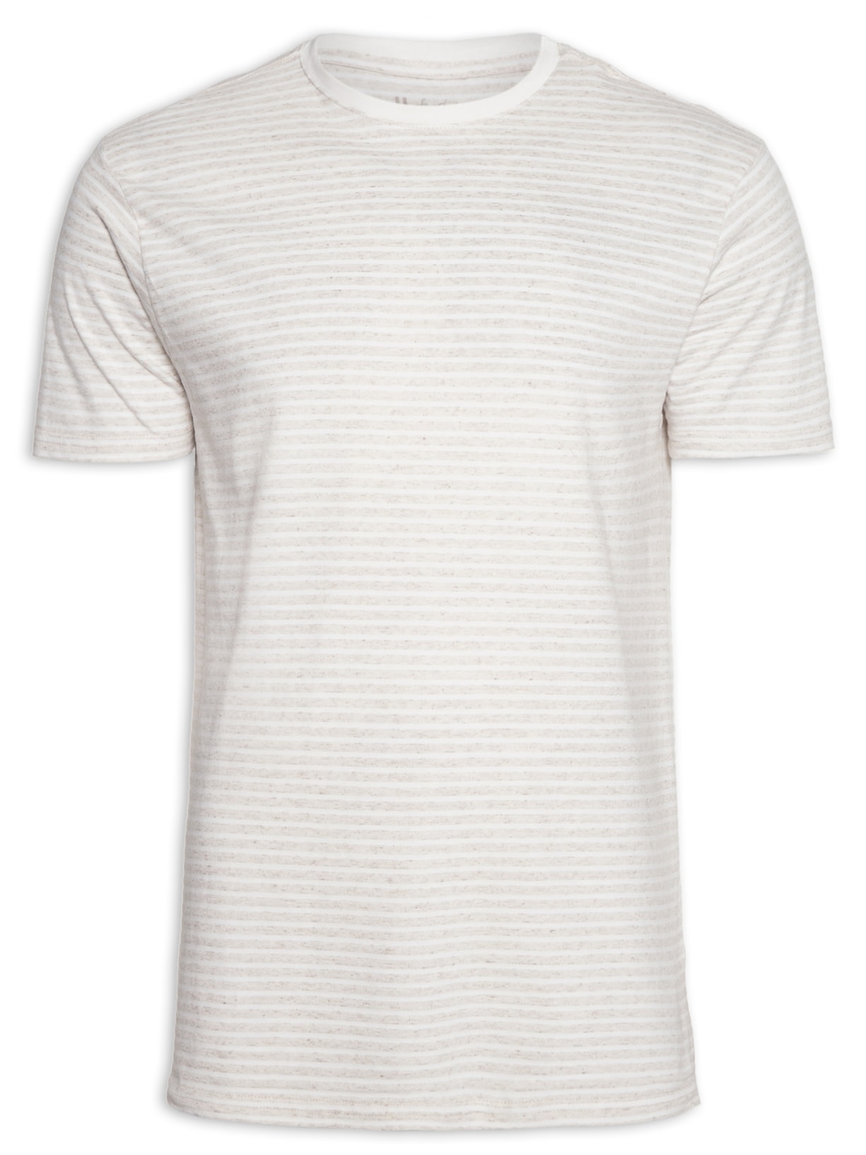 Camiseta Masculina Linen Stripes Bege Foxton