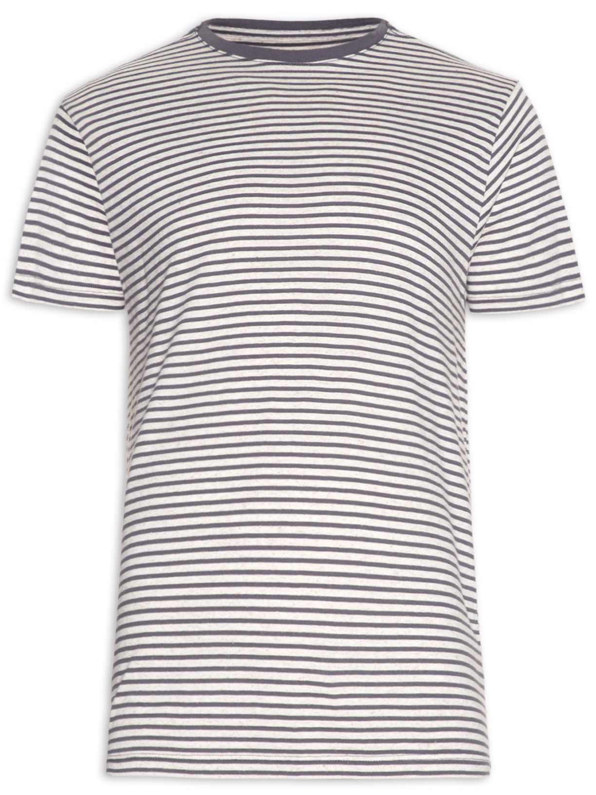 Camiseta Masculina Linen Stripes - Cinza
