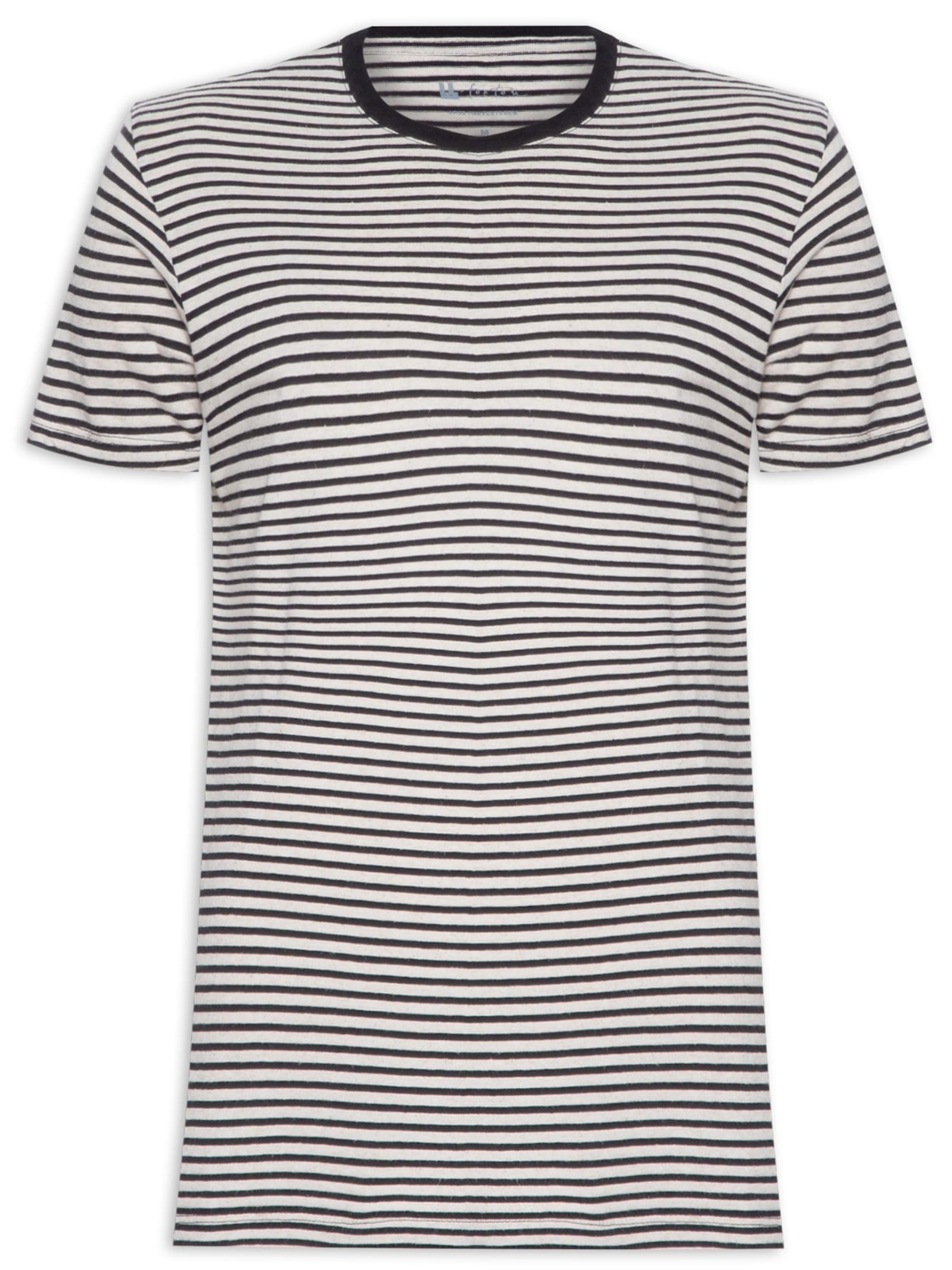 Camiseta Masculina Linen Stripes - Preto