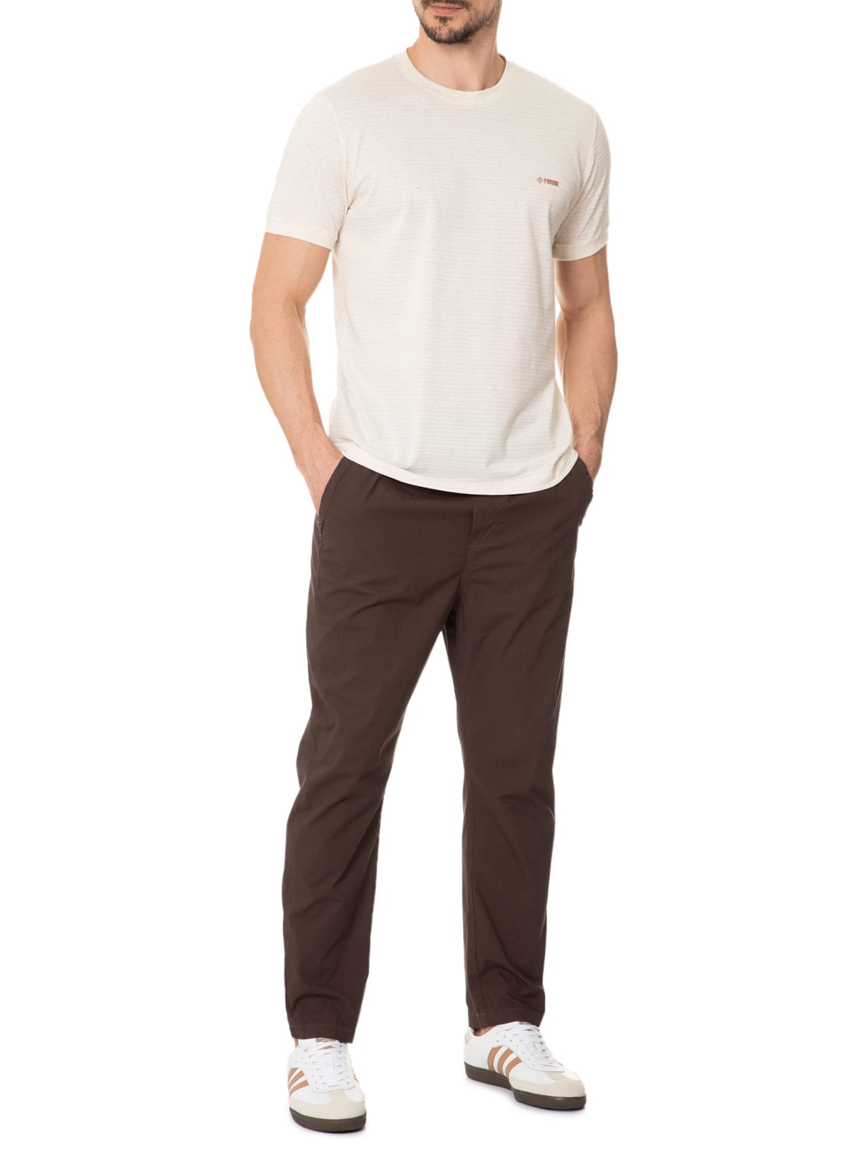 Camiseta Masculina Linho Branco Forum