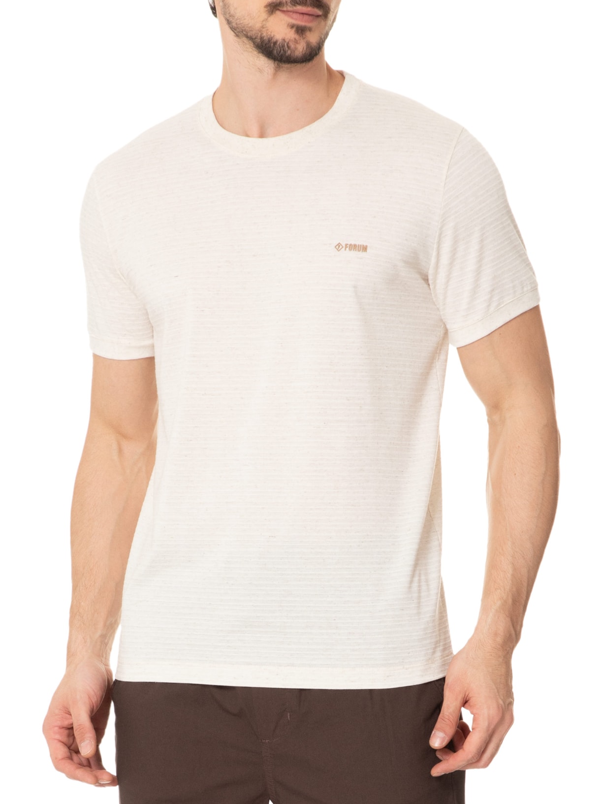 Camiseta Masculina Linho Branco Forum