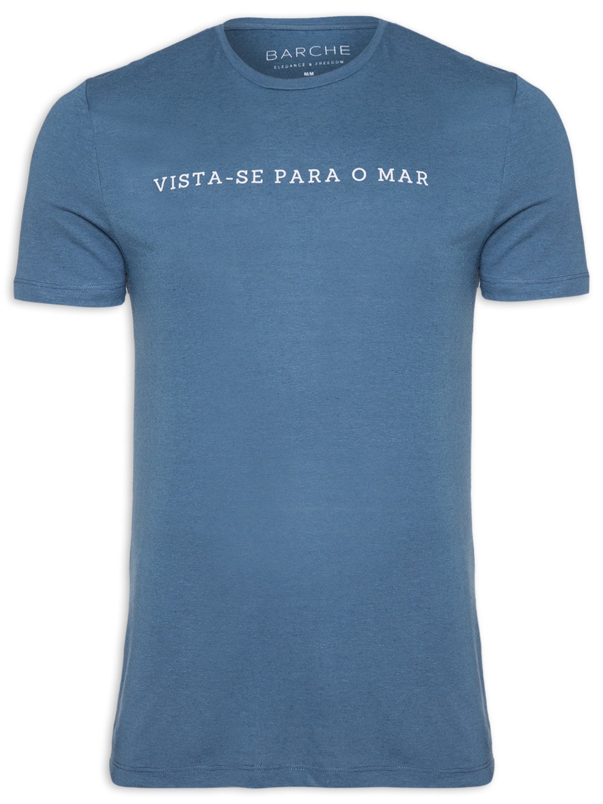 Camiseta Masculina Linho Estampada - Azul