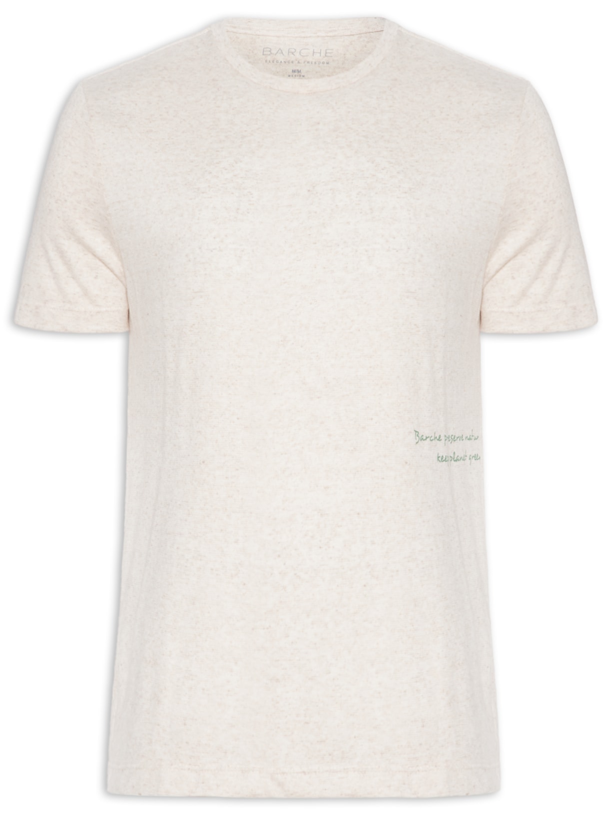 Camiseta Masculina Linho Estampada Planet Green - Bege