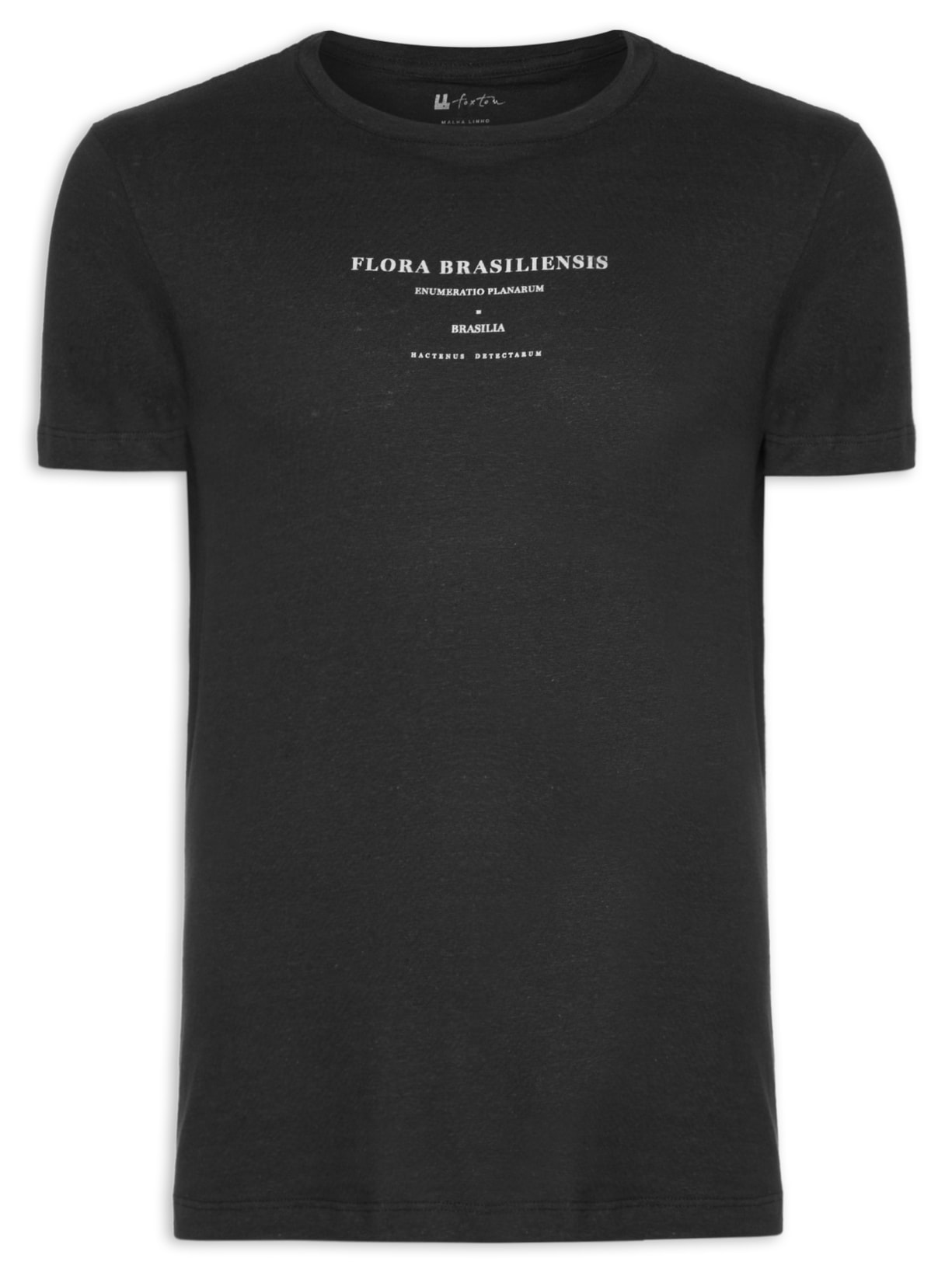 Camiseta Masculina Linho Flora Brasiliensis - Preto