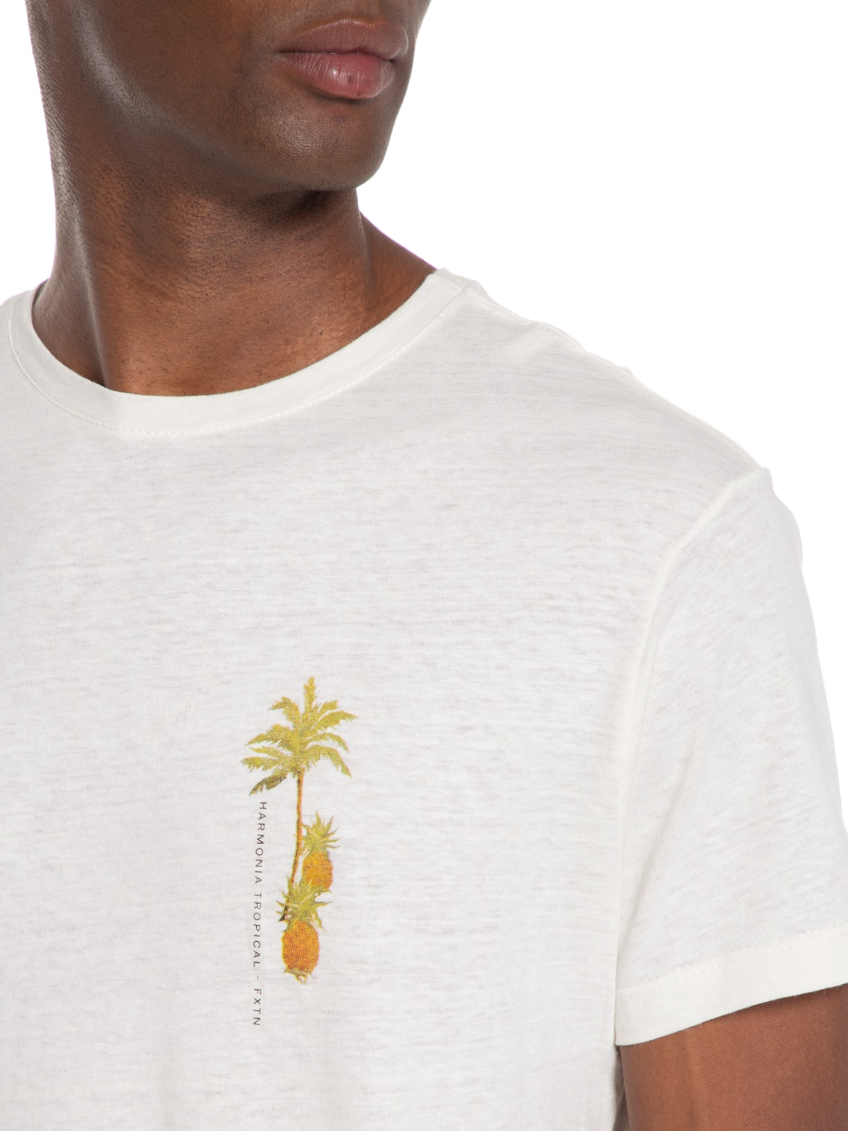 Camiseta Masculina Linho Itacare Off White Foxton