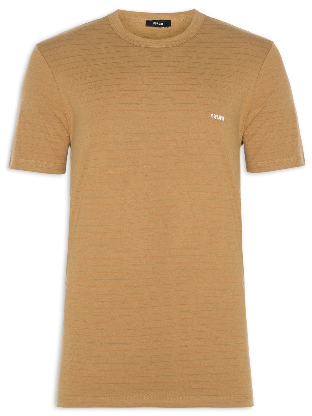 Camiseta Masculina Linho Listrado - Bege