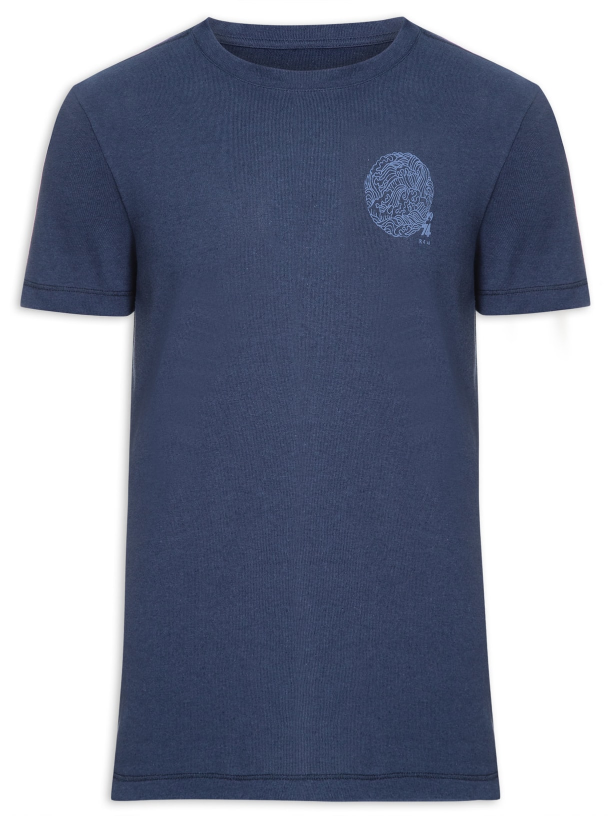 Camiseta Masculina Linho Mini Wave - Azul