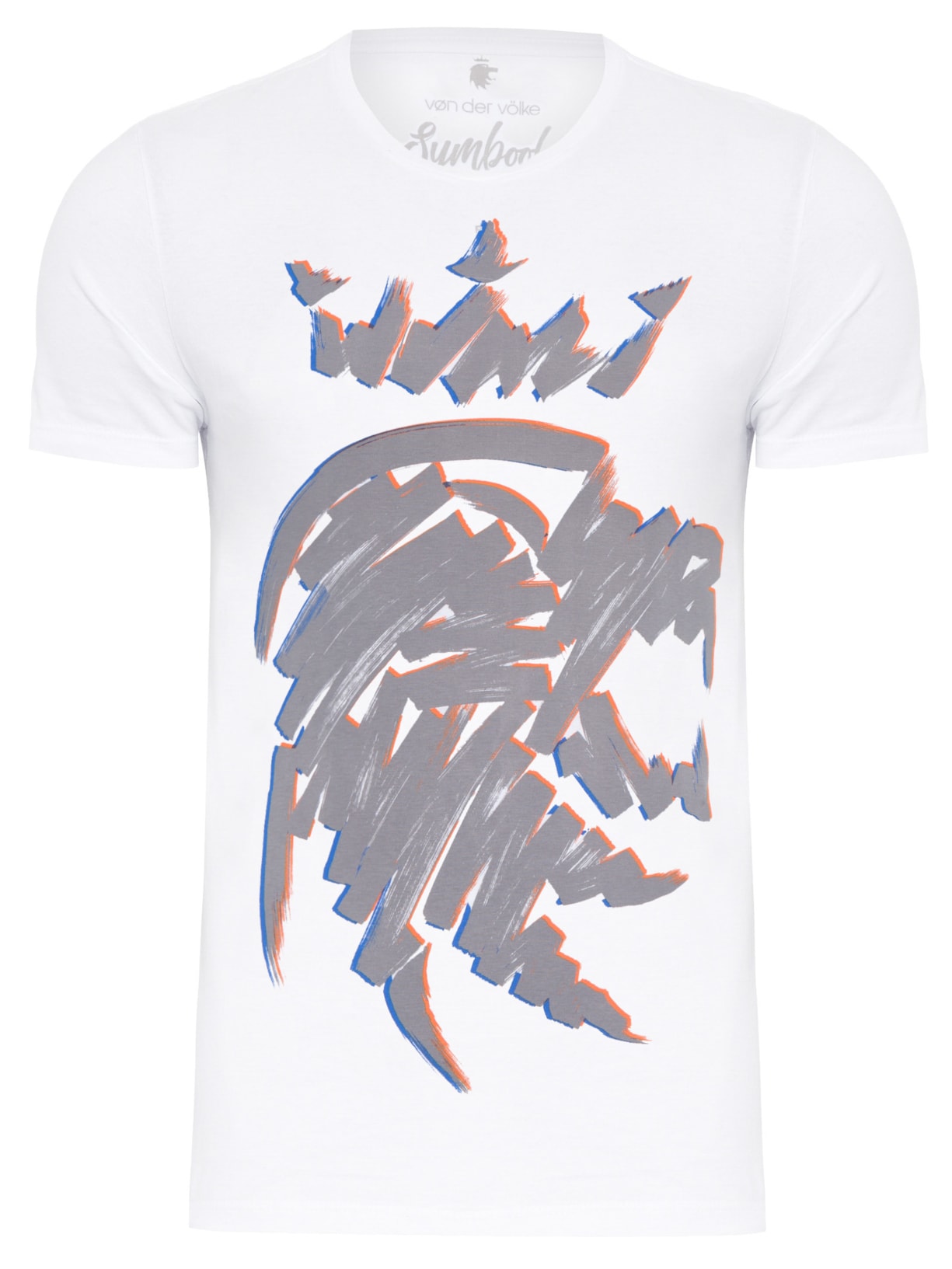 Camiseta Masculina Lion Corrosão - Branco