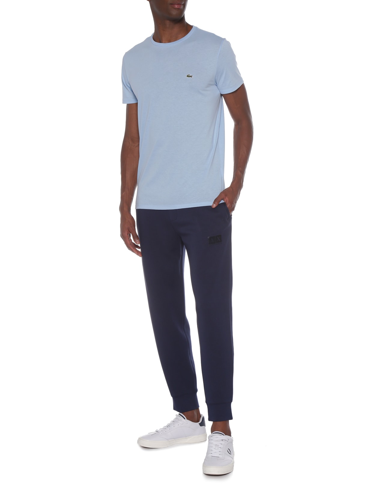 Camiseta Masculina Lisa Azul Lacoste