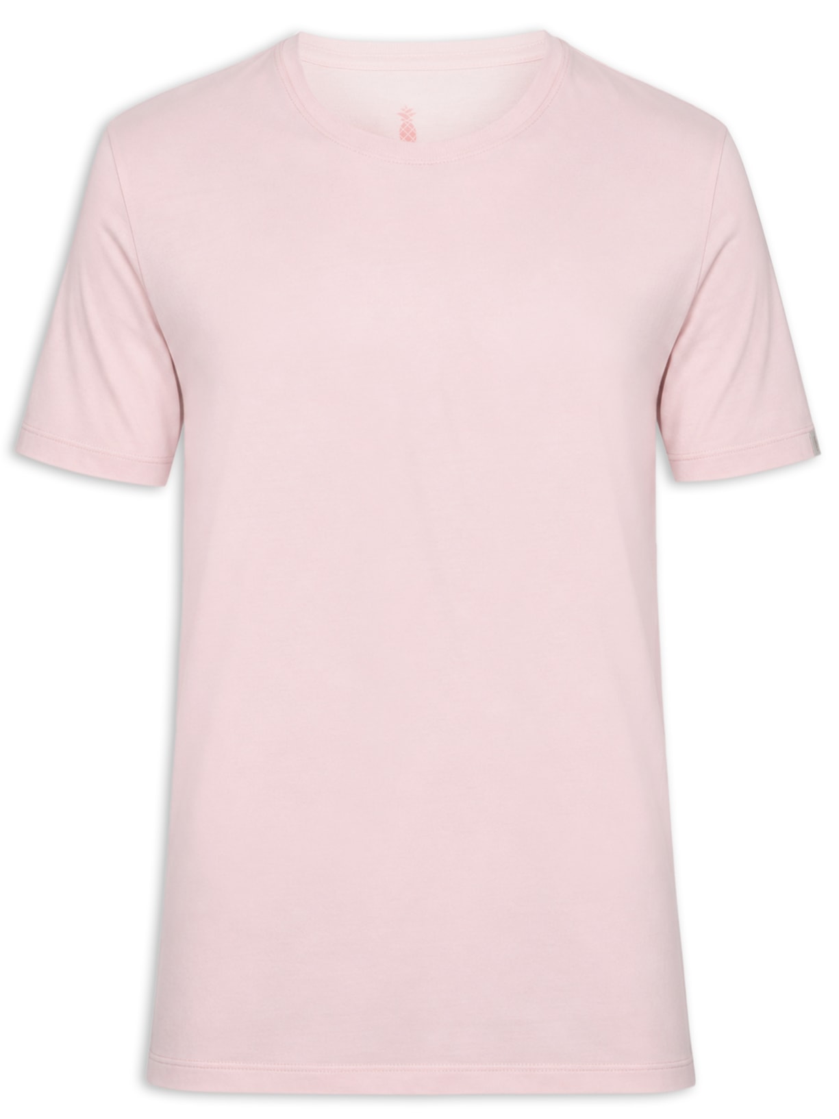 Camiseta Masculina Lisa Básica Em Algodão Rosa Pineapple