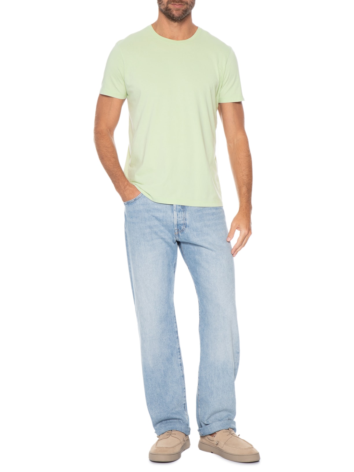 Camiseta Masculina Lisa Básica Em Algodão Verde Pineapple