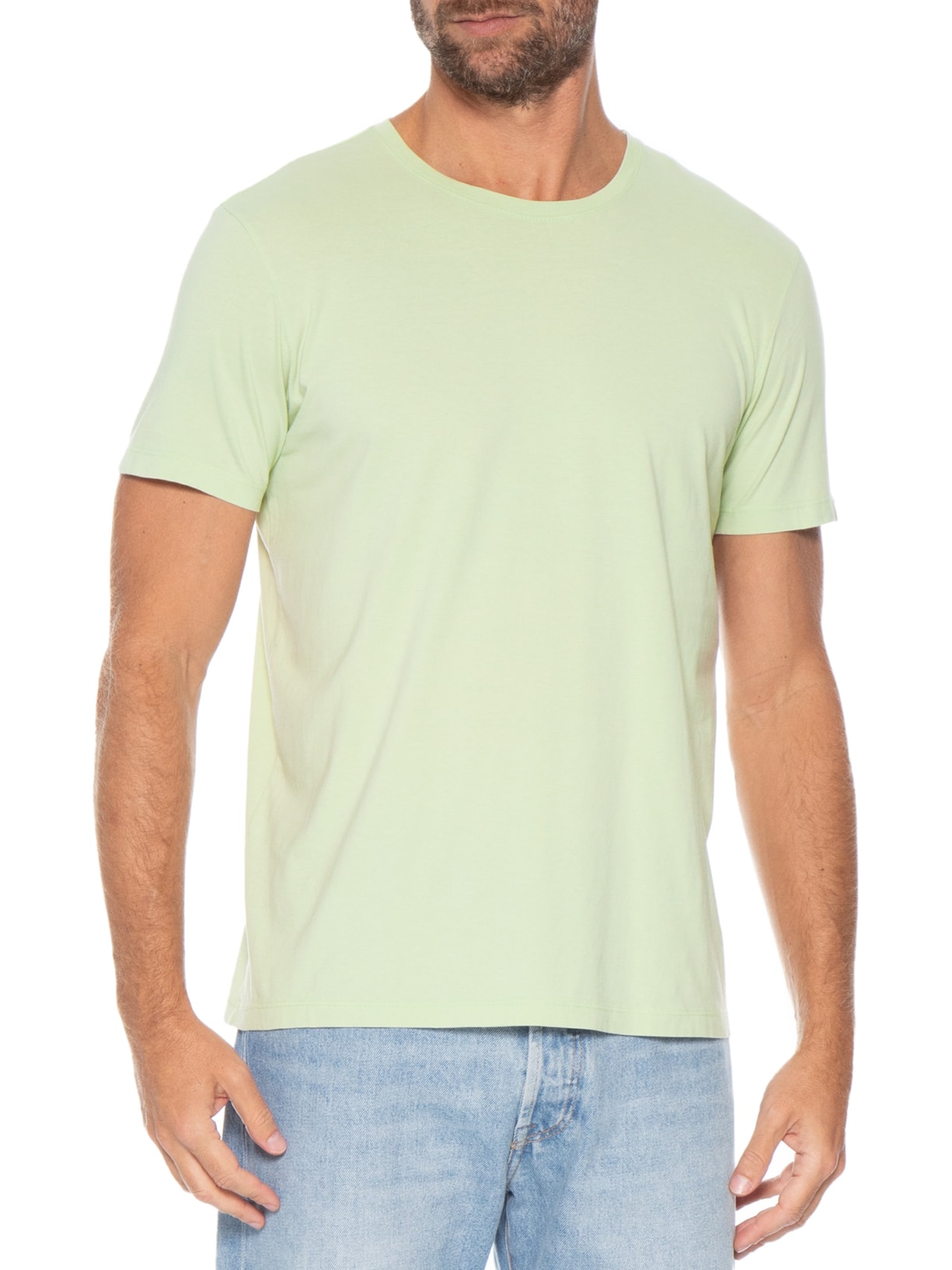 Camiseta Masculina Lisa Básica Em Algodão Verde Pineapple
