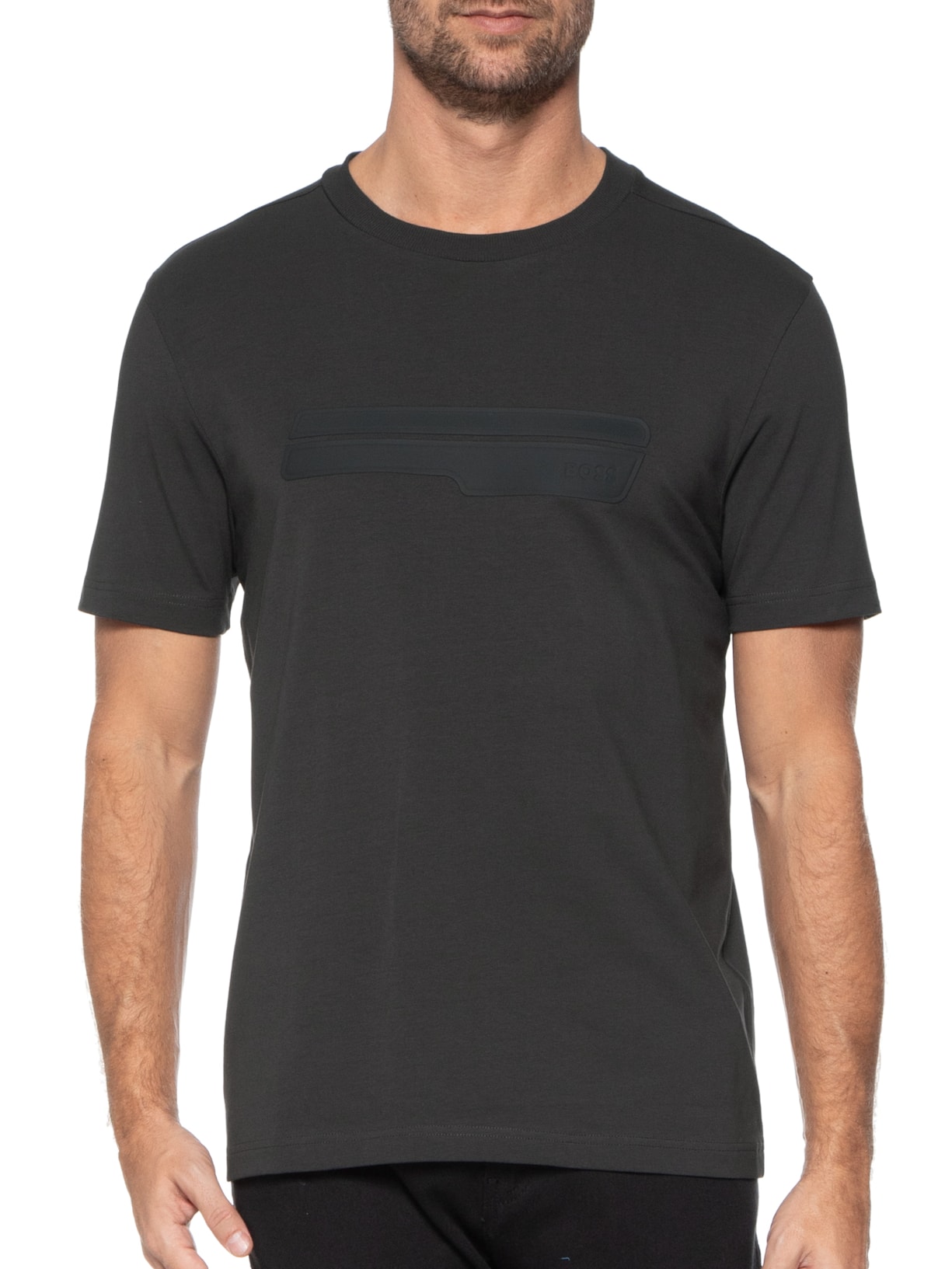 Camiseta Masculina Lisa Cinza Boss