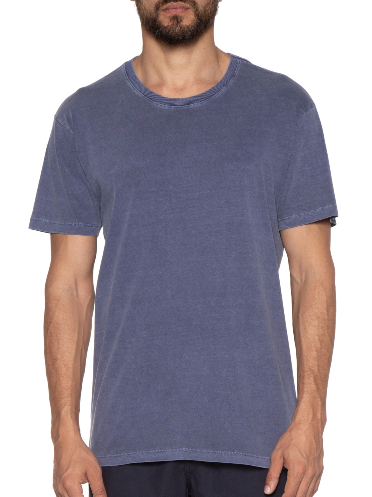 Camiseta Masculina Lisa Estonada Azul Barche