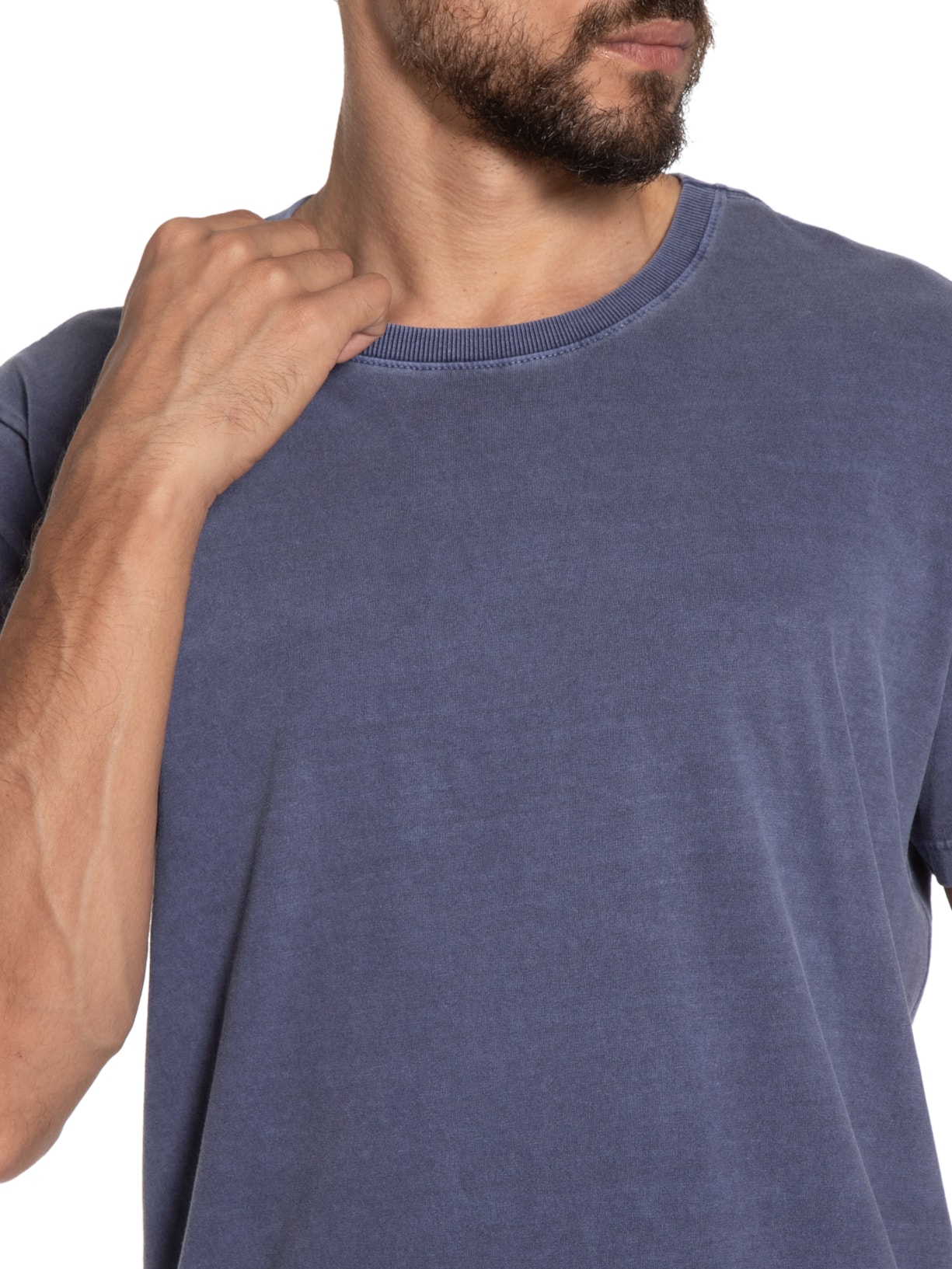 Camiseta Masculina Lisa Estonada Azul Barche