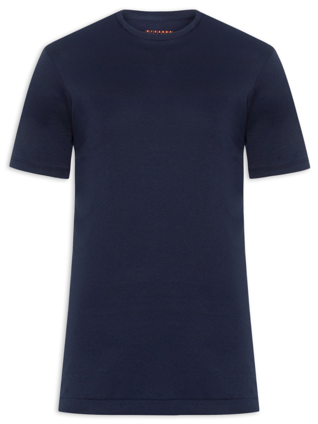 Camiseta Masculina Lisa Interlock Gola Cruzada Em Algodão Pima Azul Ricardo Almeida