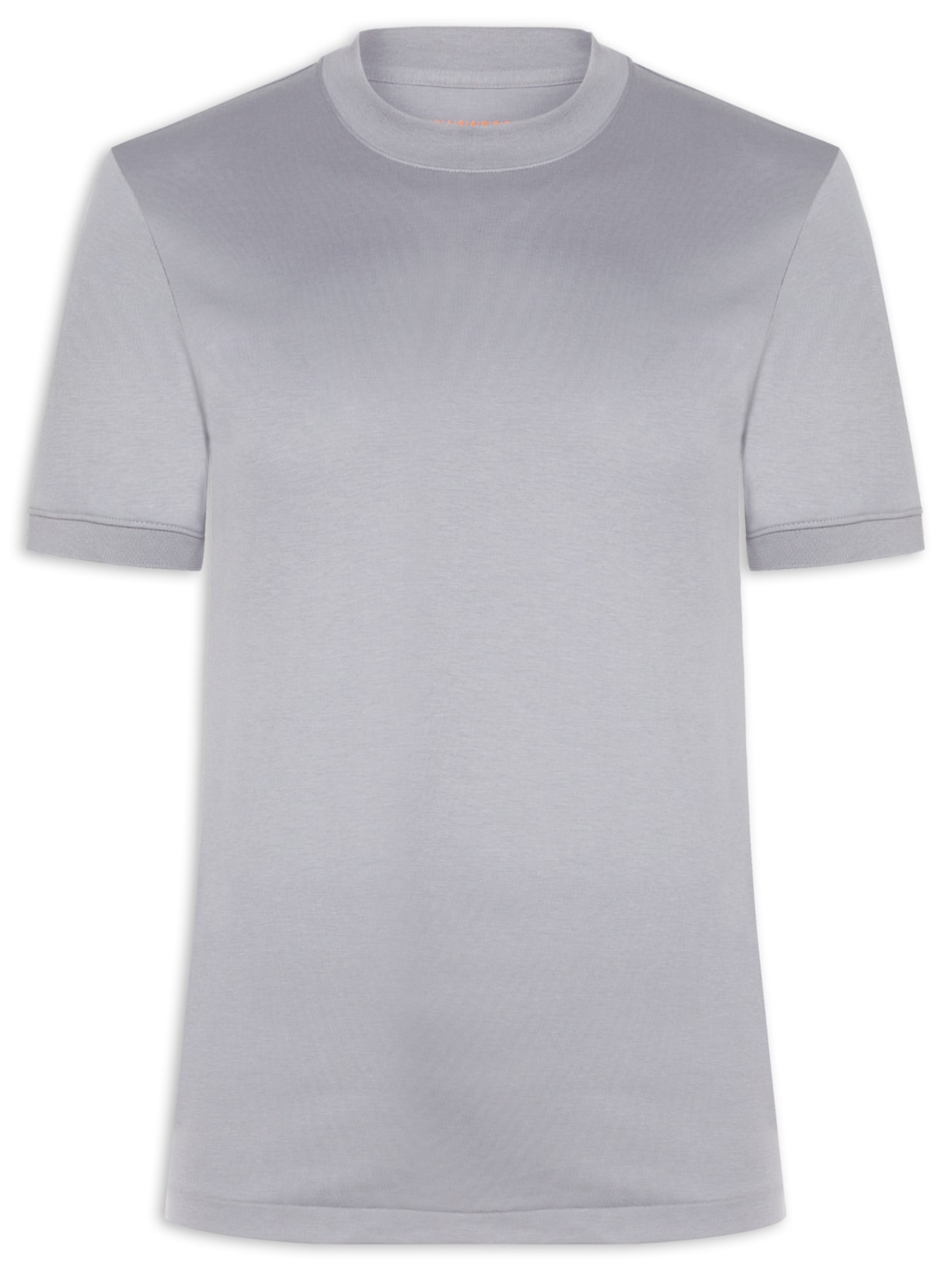 Camiseta Masculina Lisa Interlock Gola Média Em Algodão Pima Cinza Ricardo Almeida