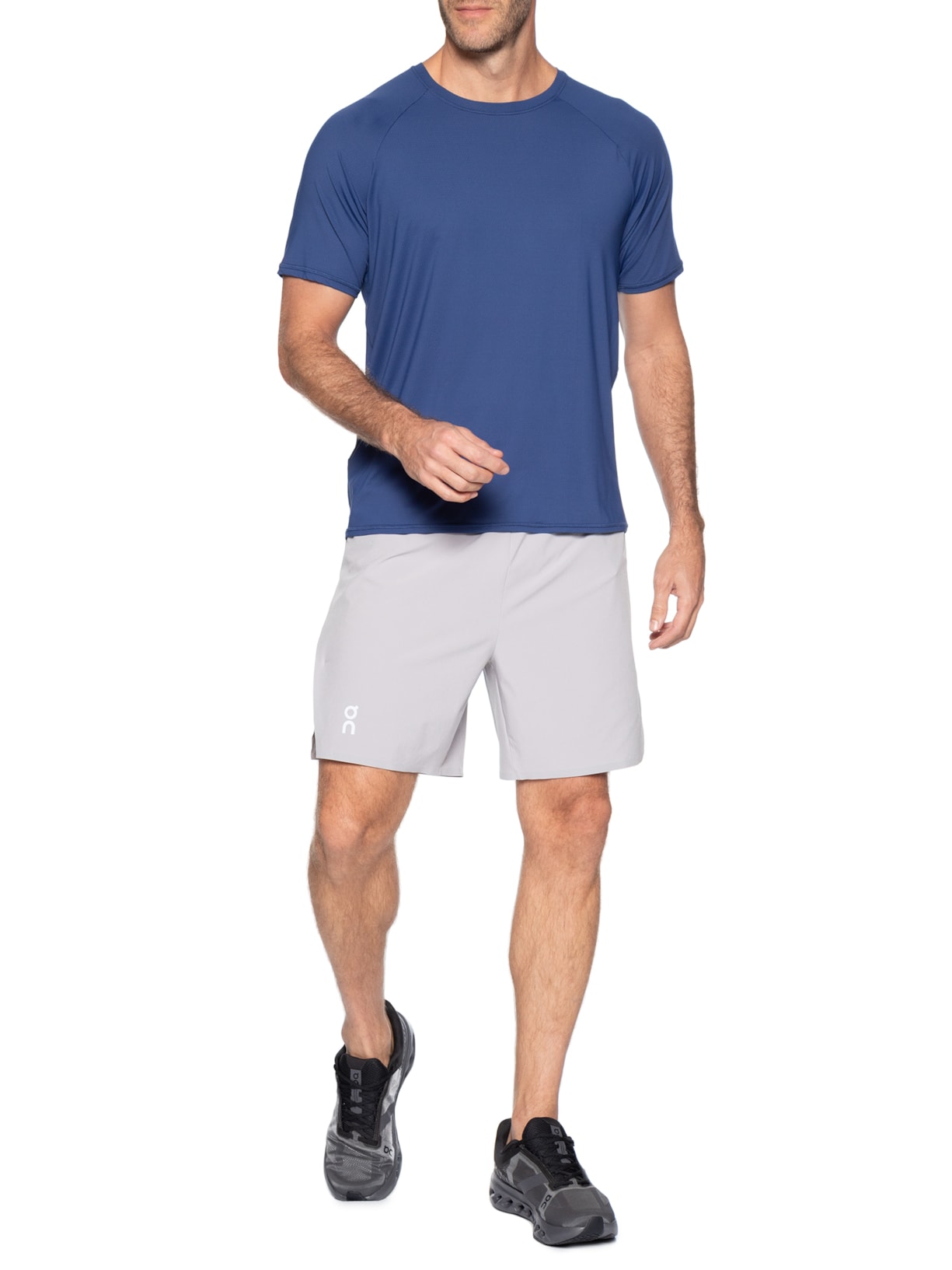 Camiseta Masculina Lisa Manga Curta Azul Body For Sure