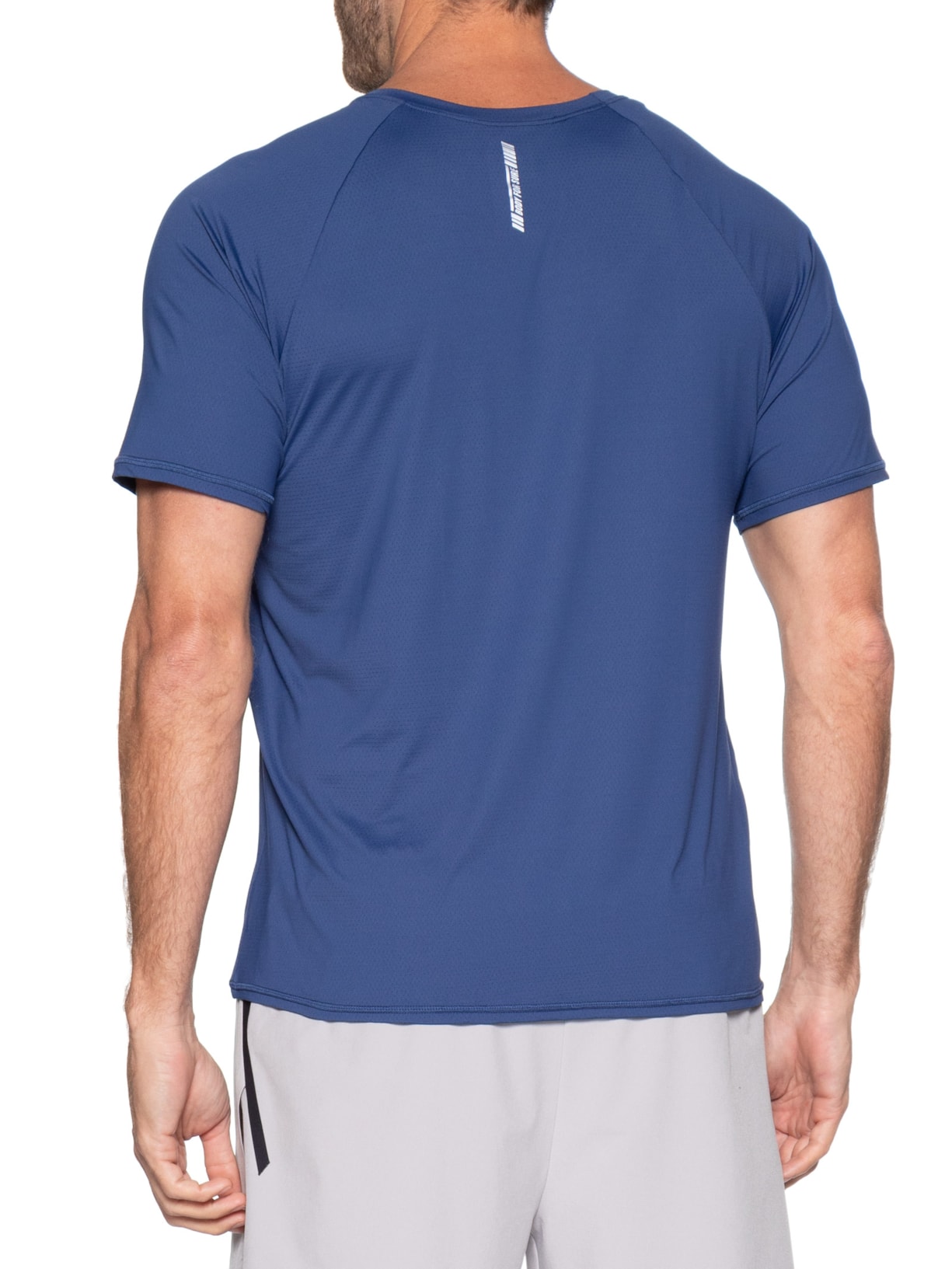 Camiseta Masculina Lisa Manga Curta Azul Body For Sure