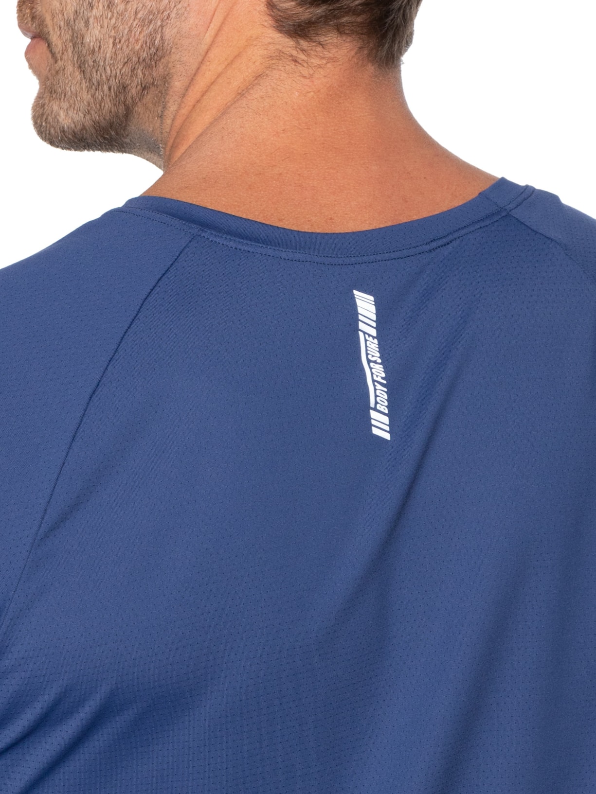 Camiseta Masculina Lisa Manga Curta Azul Body For Sure