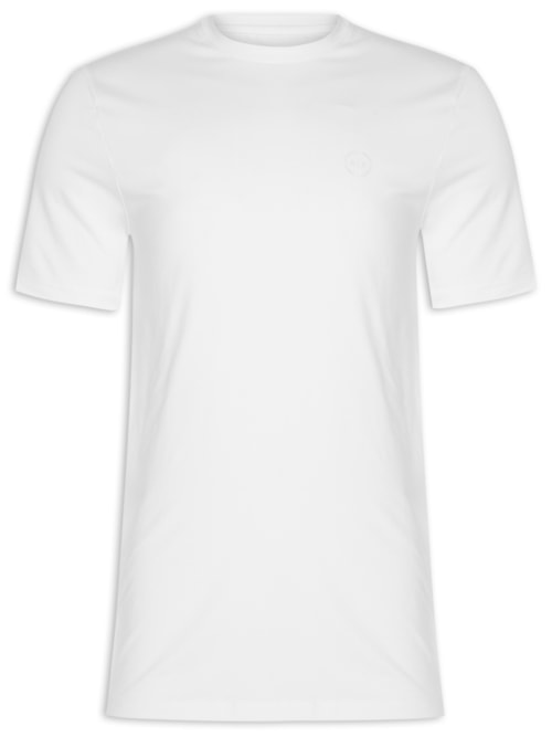 Camiseta Masculina Lisa Manga Curta de Malha - Branco