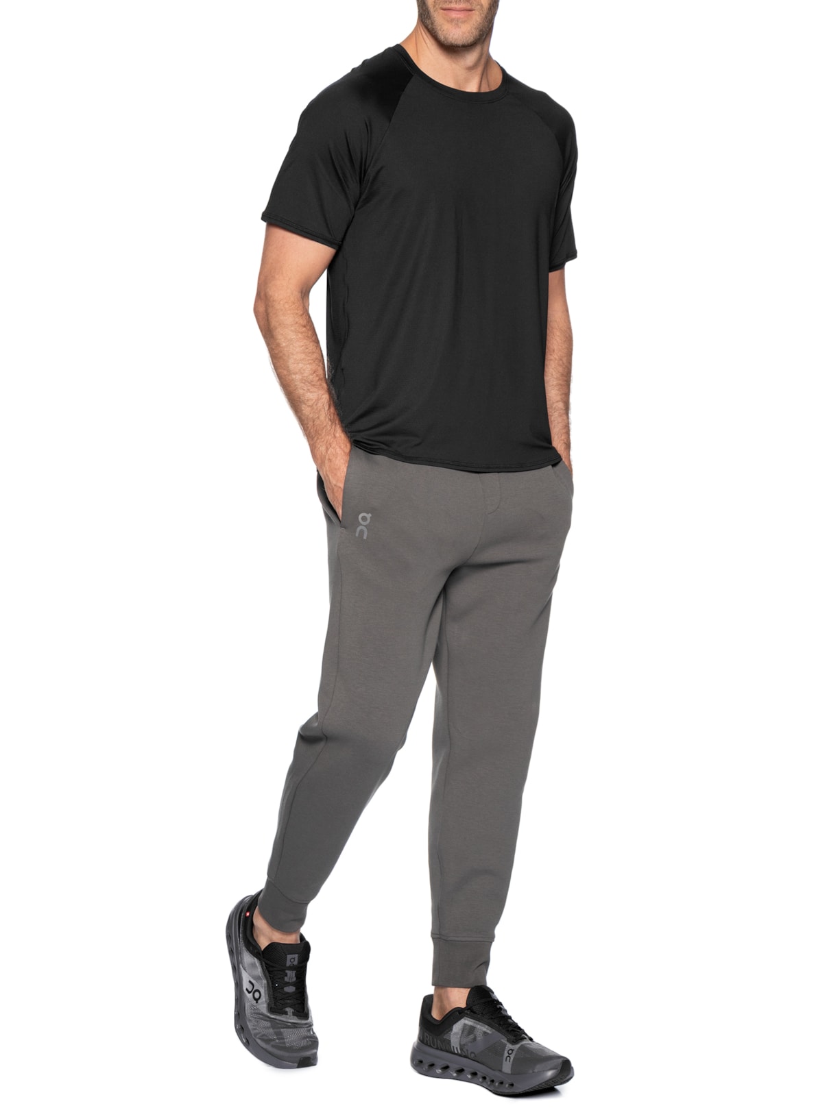 Camiseta Masculina Lisa Manga Curta Preto Body For Sure