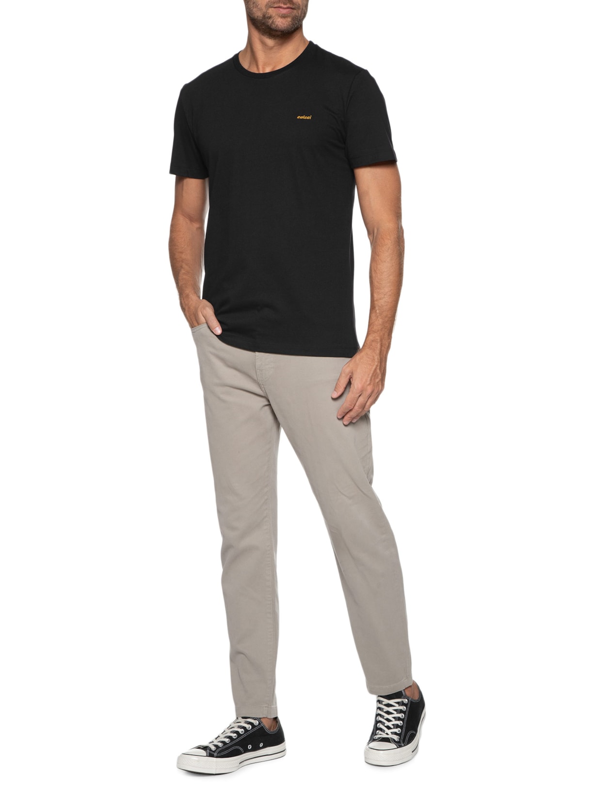 Camiseta Masculina Lisa Preto Colcci