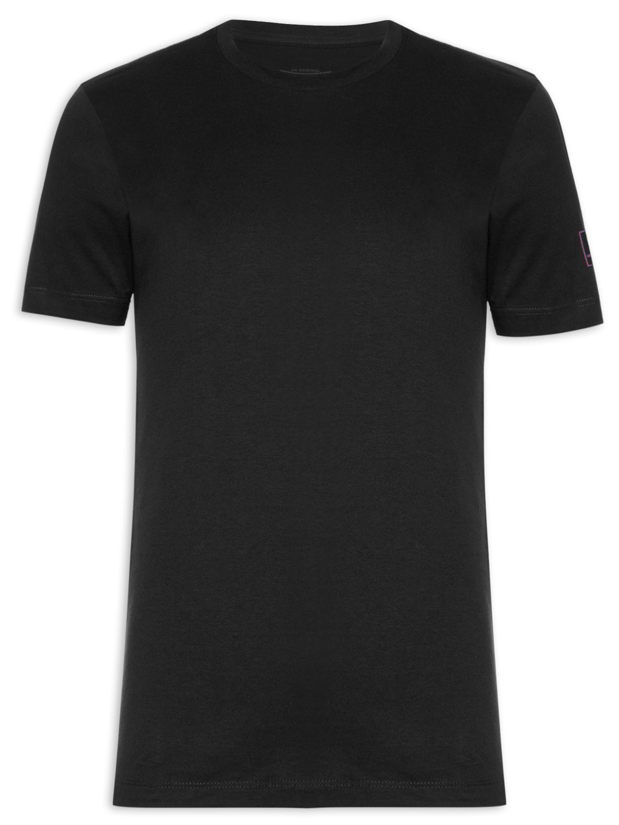 Camiseta Masculina Lisa Silk Manga - Preto