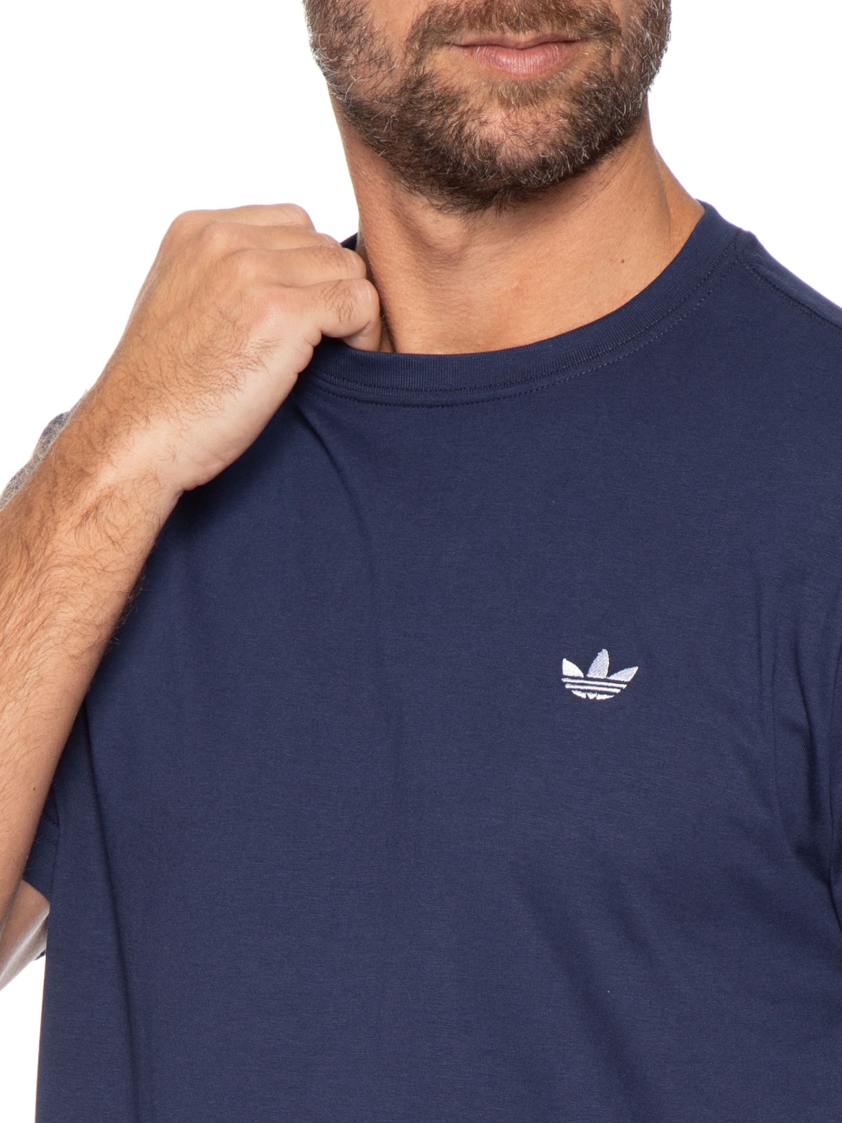 Camiseta Masculina Lisa Trefoil Ess Azul Adidas Originals