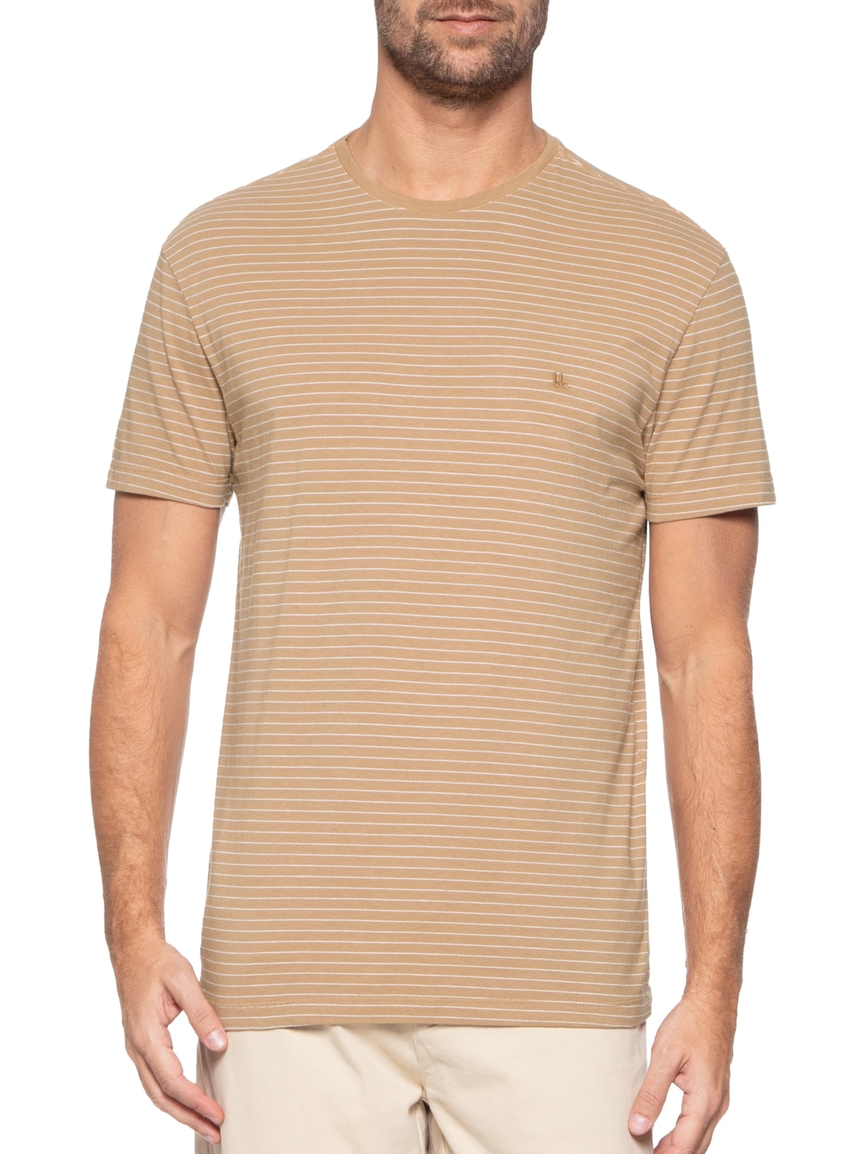Camiseta Masculina Listra Artico Marrom Foxton
