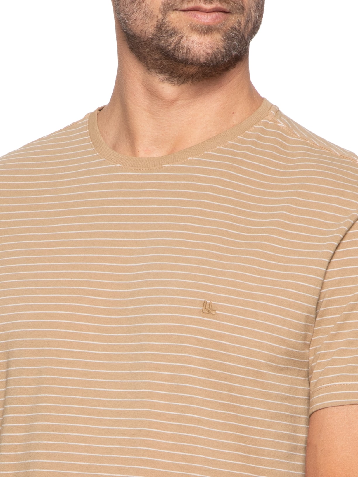 Camiseta Masculina Listra Artico Marrom Foxton