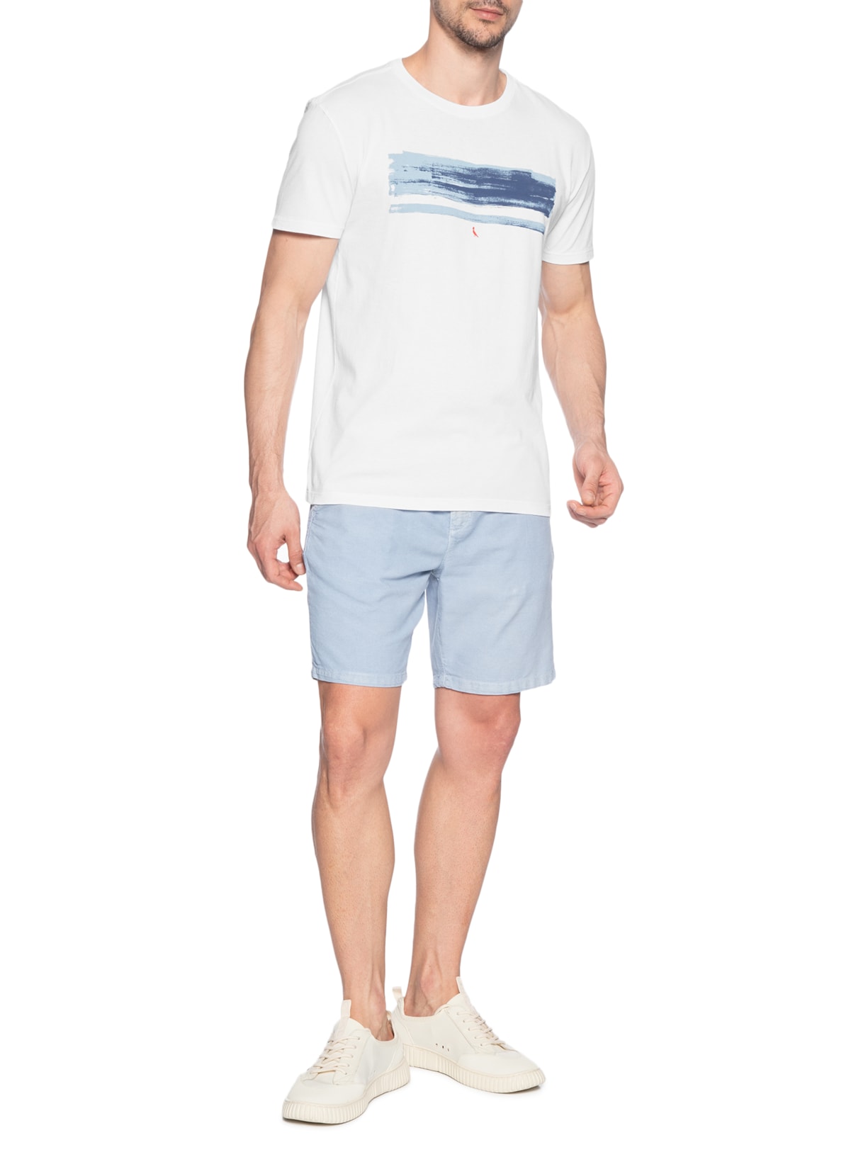 Camiseta Masculina Listra De Verão Branco Reserva