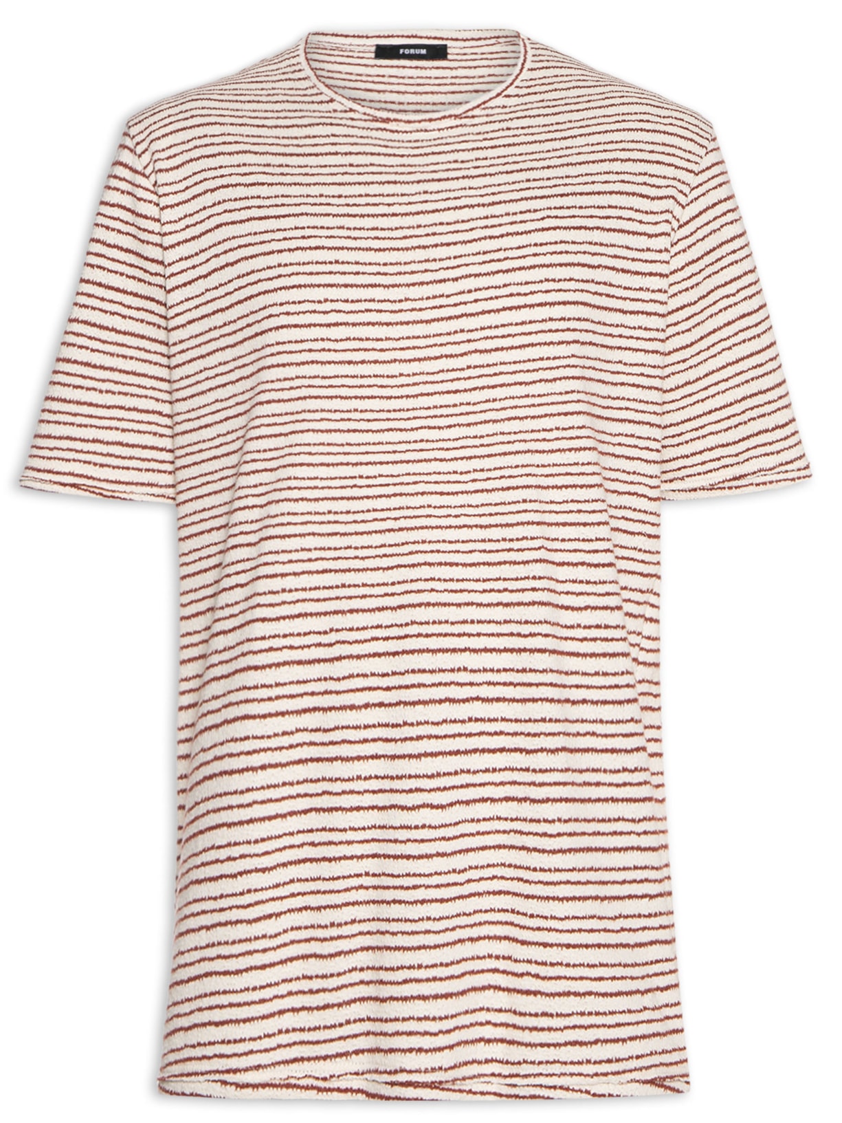 Camiseta Masculina Listrada Bege Forum