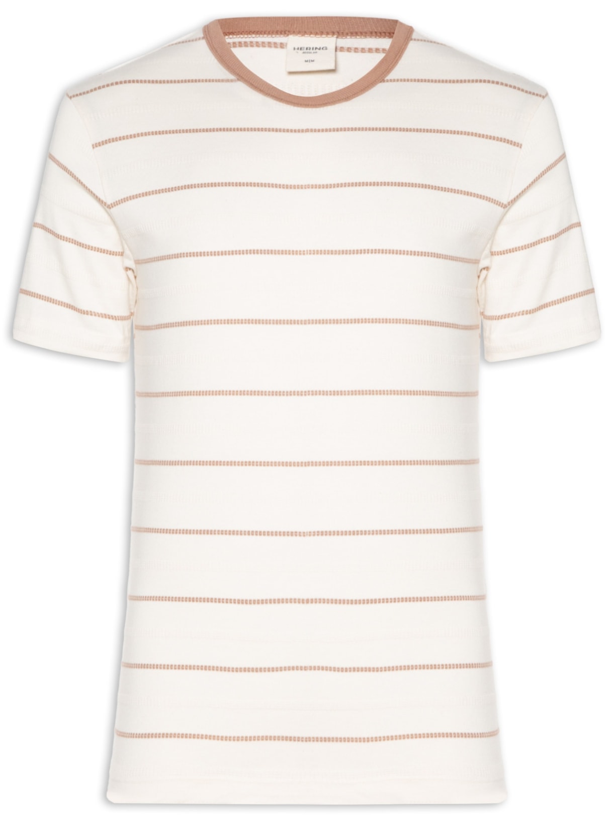 Camiseta Masculina Listrada Fio Tinto - Branco