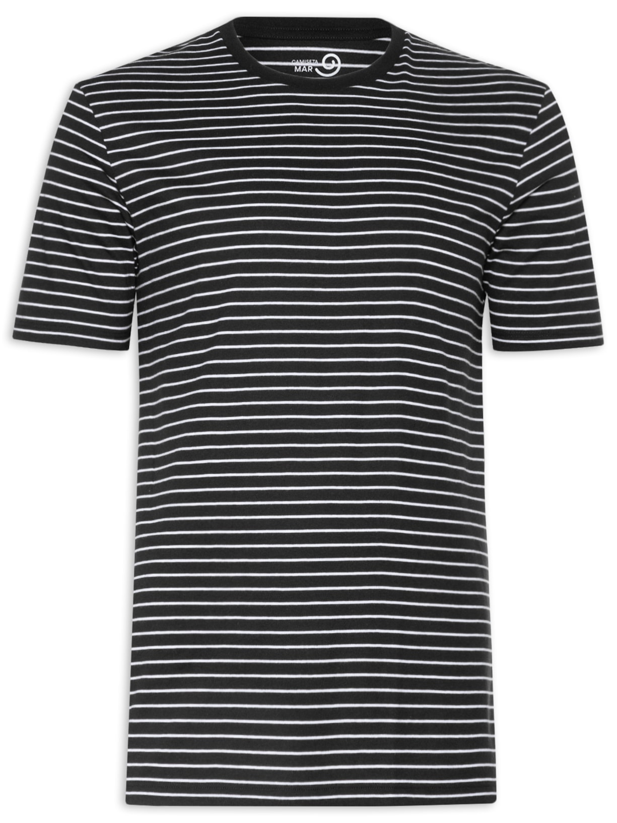 Camiseta Masculina Listrada - Preto