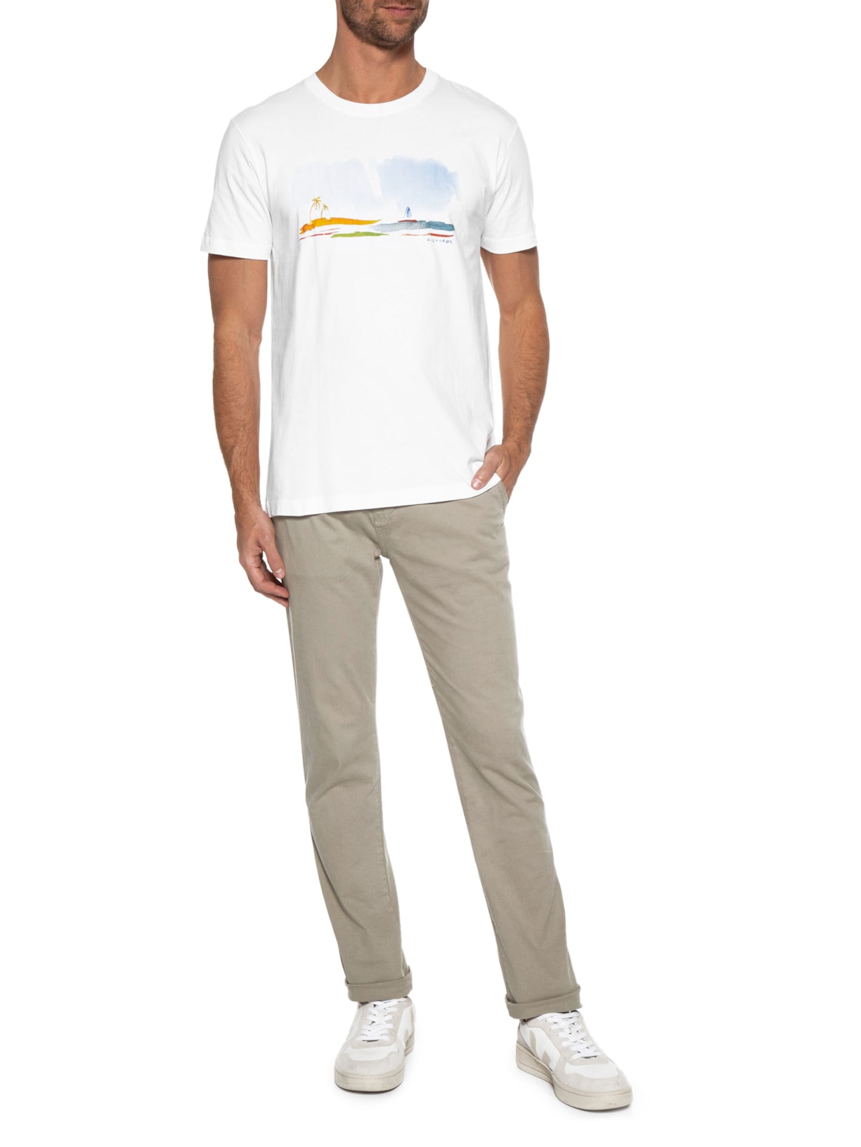 Camiseta Masculina Little Boat Branco Richards