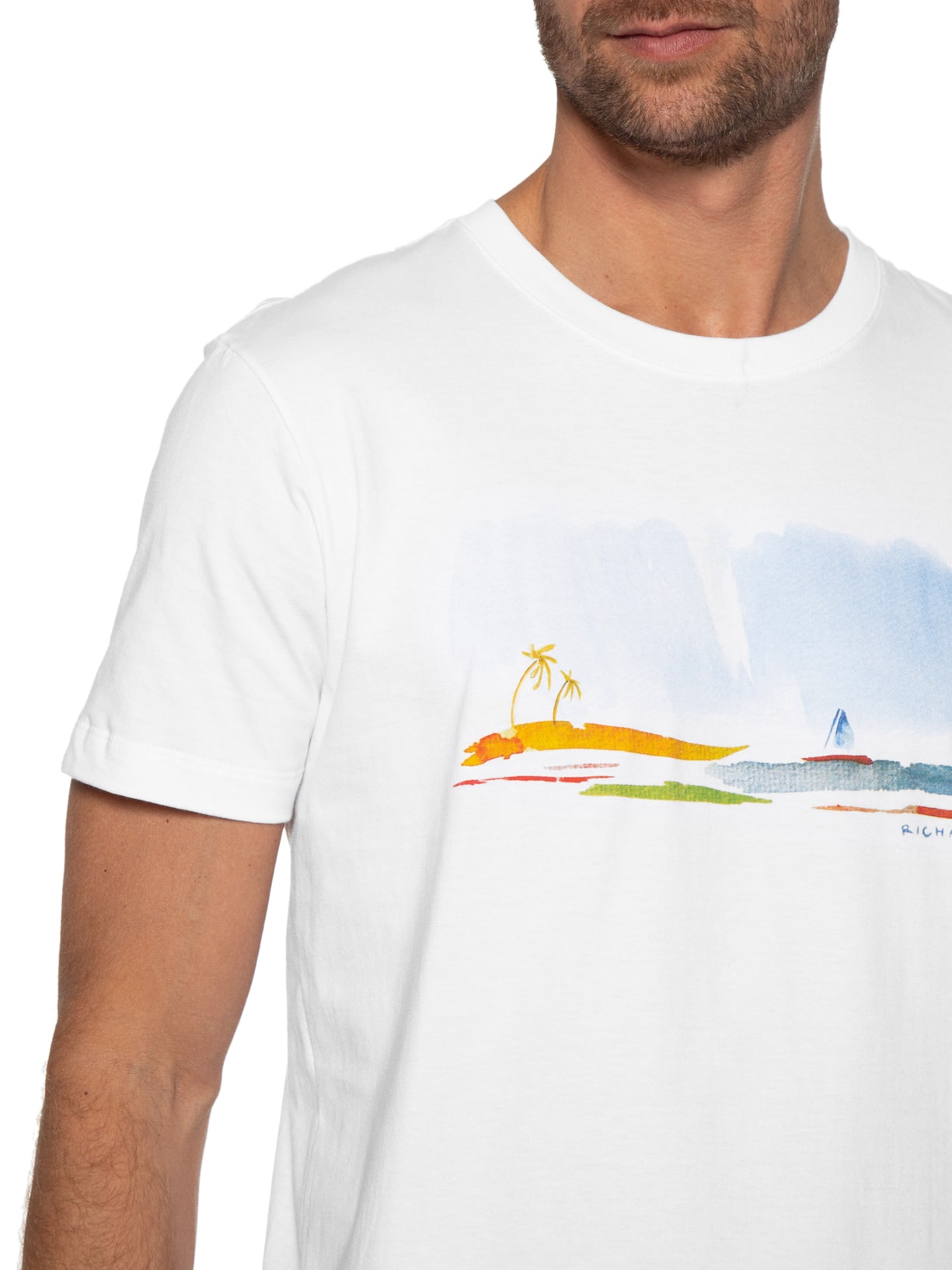 Camiseta Masculina Little Boat Branco Richards