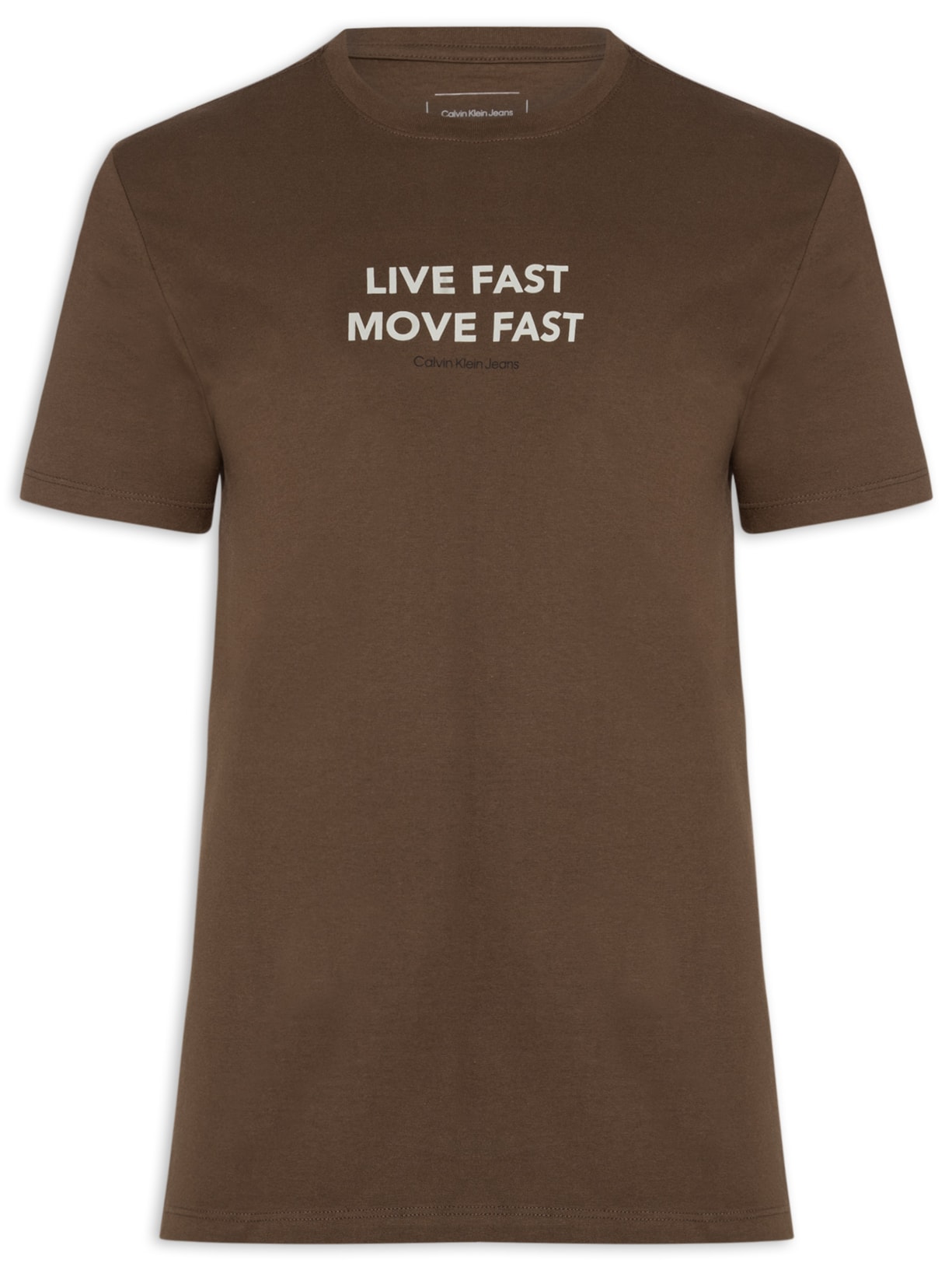 Camiseta Masculina Live Fast Marrom Calvin Klein Jeans
