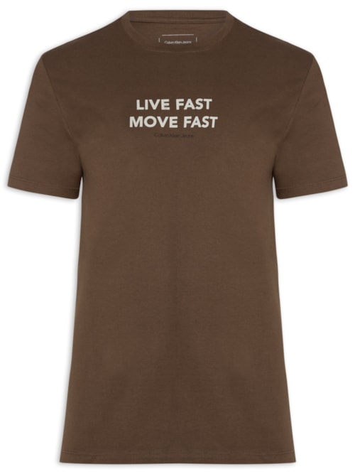 Camiseta Masculina Live Fast - Marrom