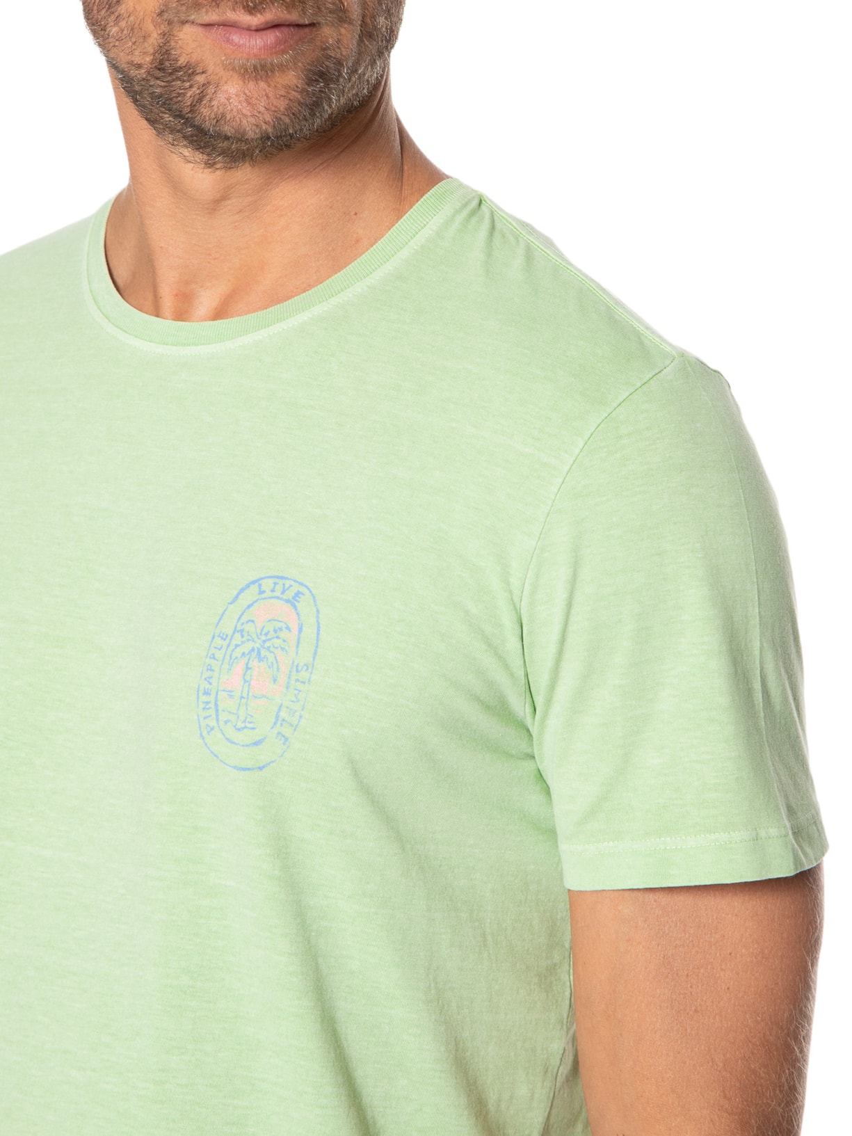 Camiseta Masculina Live Simple Verde Pineapple