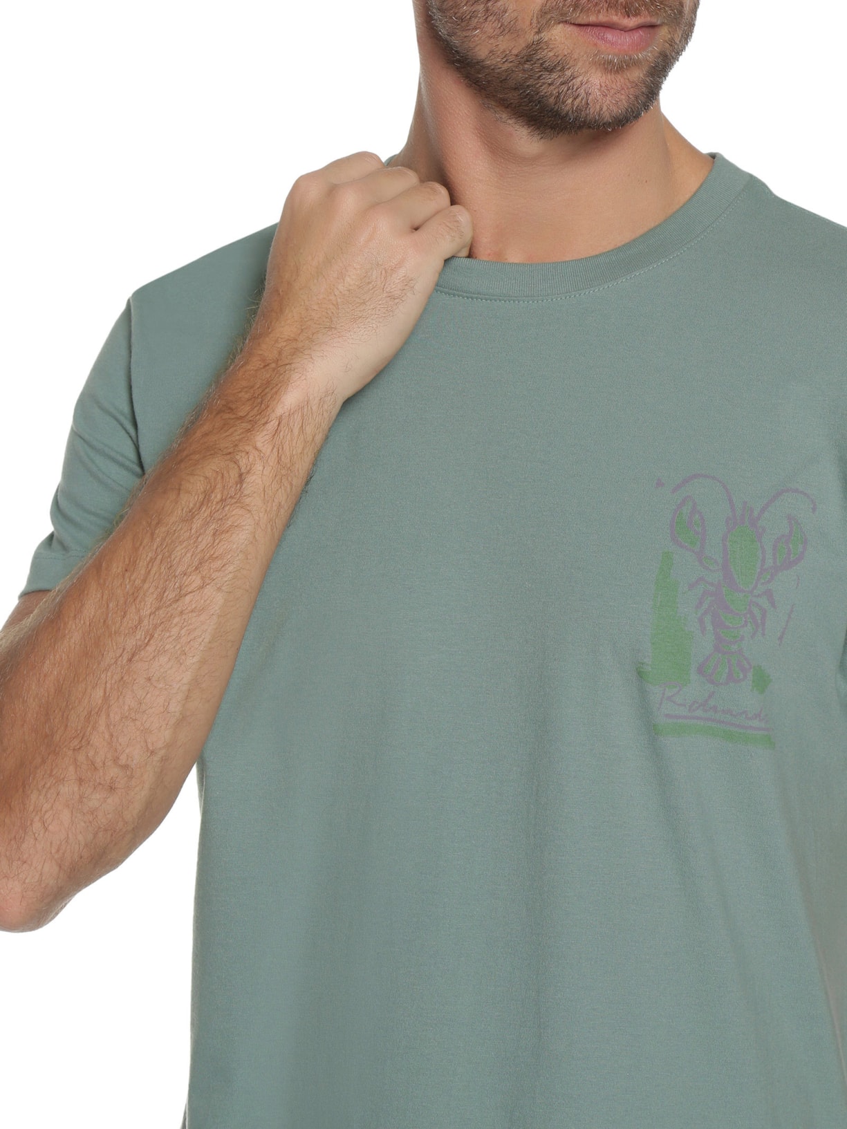 Camiseta Masculina Lobster Peito Verde Richards