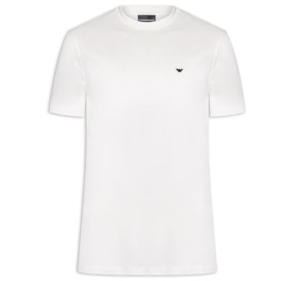 Camiseta Masculina Logo Águia Bordado Lyocell - Branco