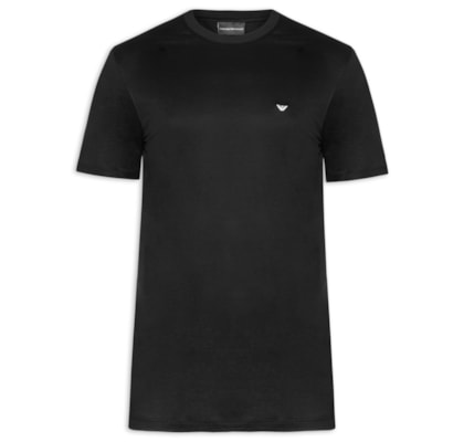 Camiseta Masculina Logo Águia Bordado Lyocell - Preto