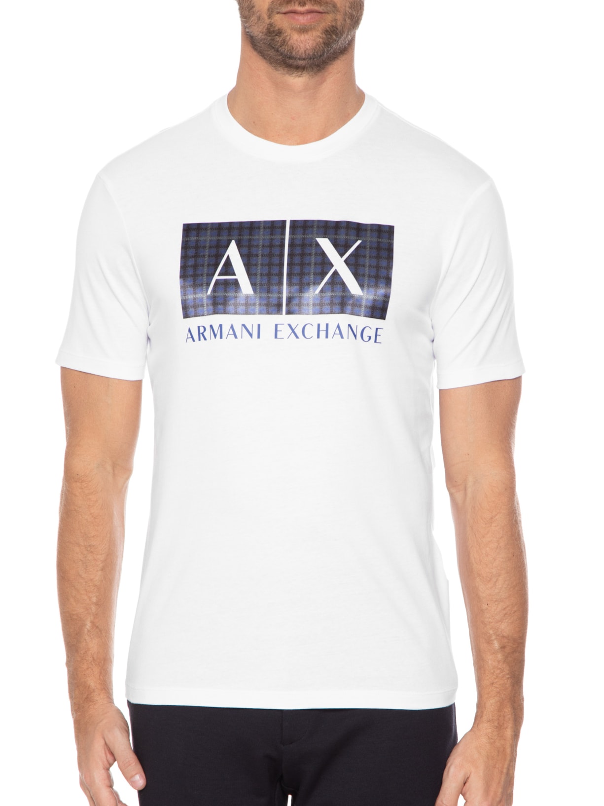 Camiseta Masculina Logo Branco Armani Exchange