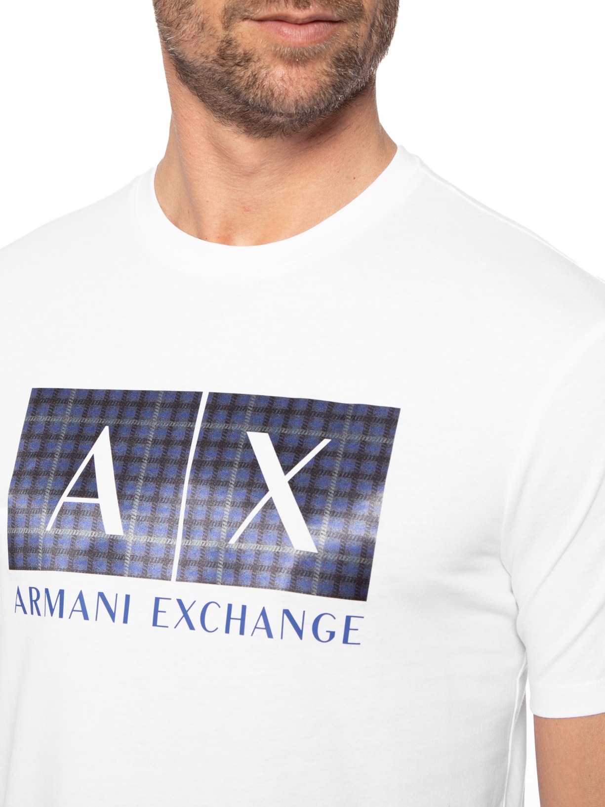 Camiseta Masculina Logo Branco Armani Exchange