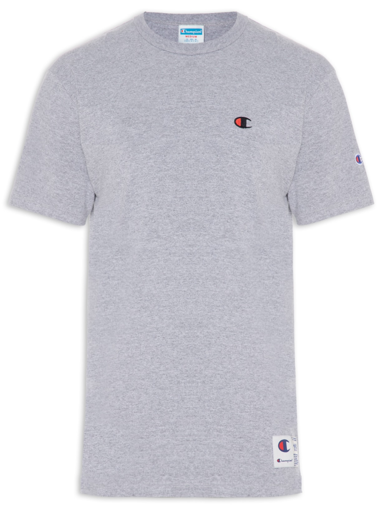 Camiseta Masculina Logo C Embroidery - Cinza