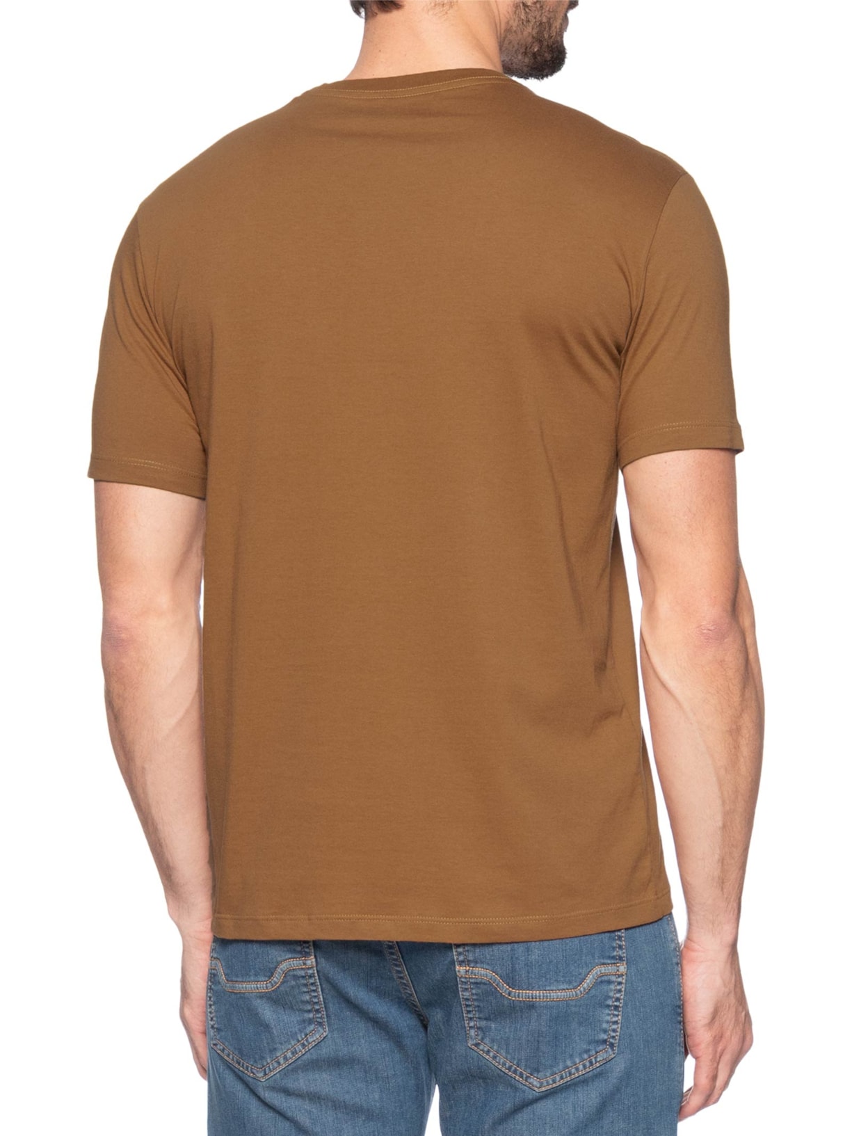Camiseta Masculina Logo Centralizado Marrom Calvin Klein Jeans