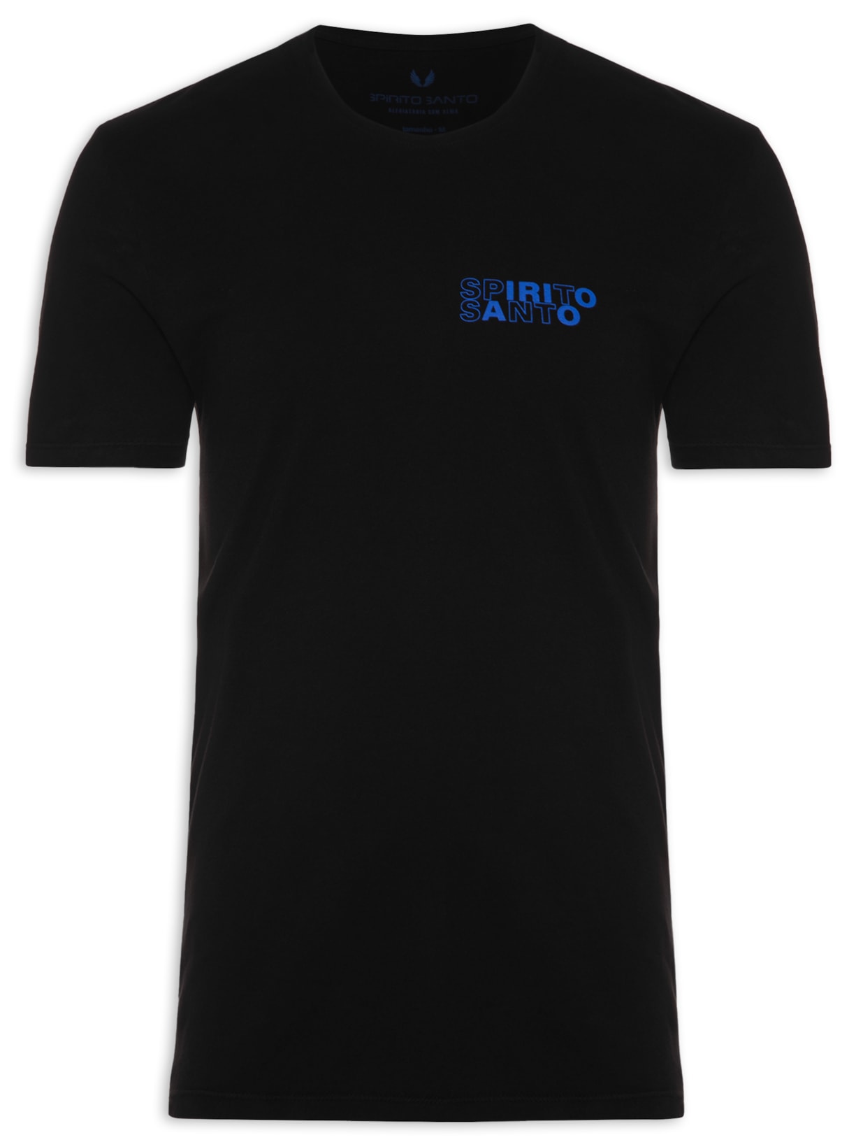 Camiseta Masculina Logo Contraste - Preto